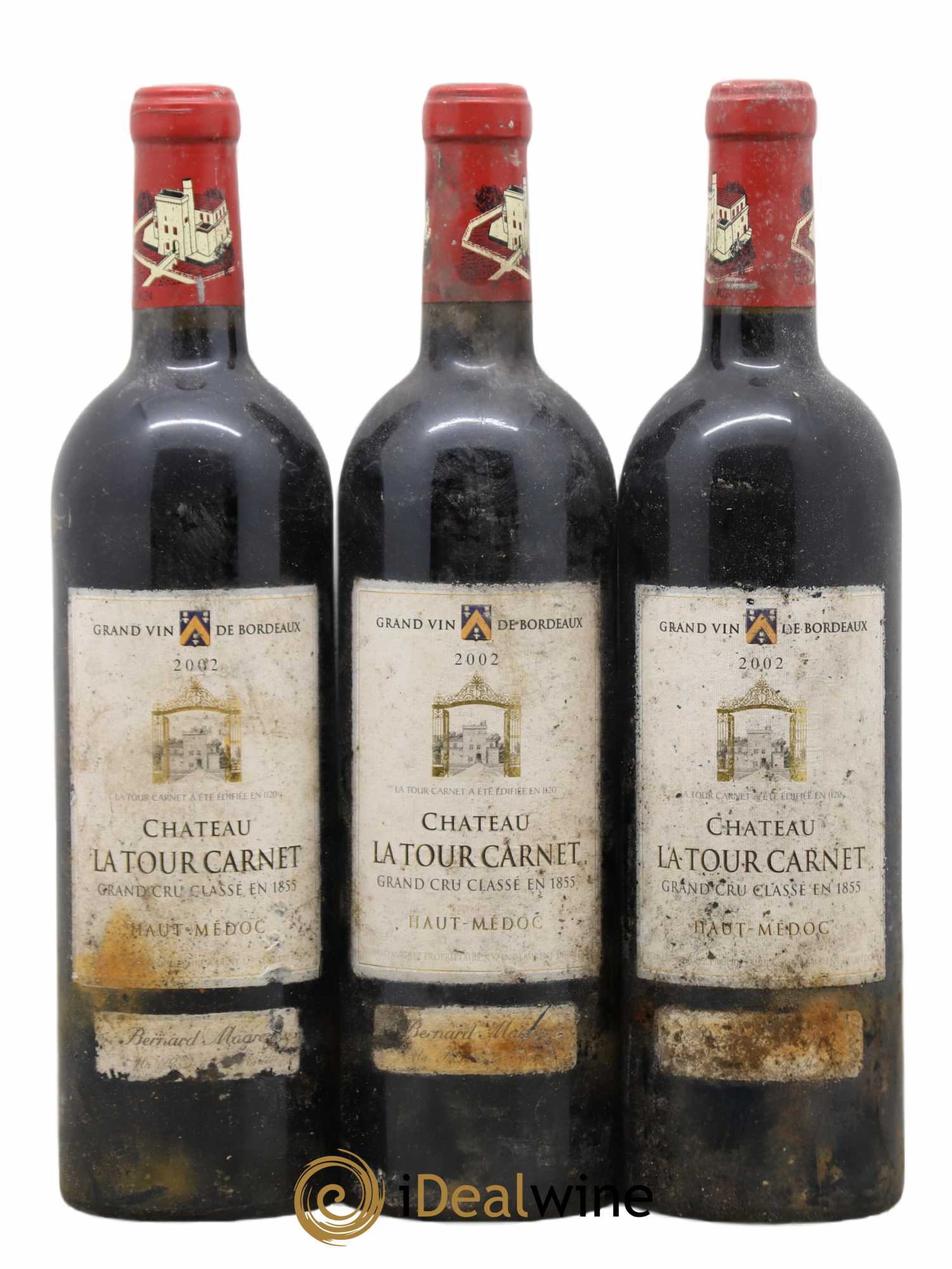 Château la Tour Carnet 4ème Grand Cru Classé 2002 - Lot de 3 bouteilles - 0