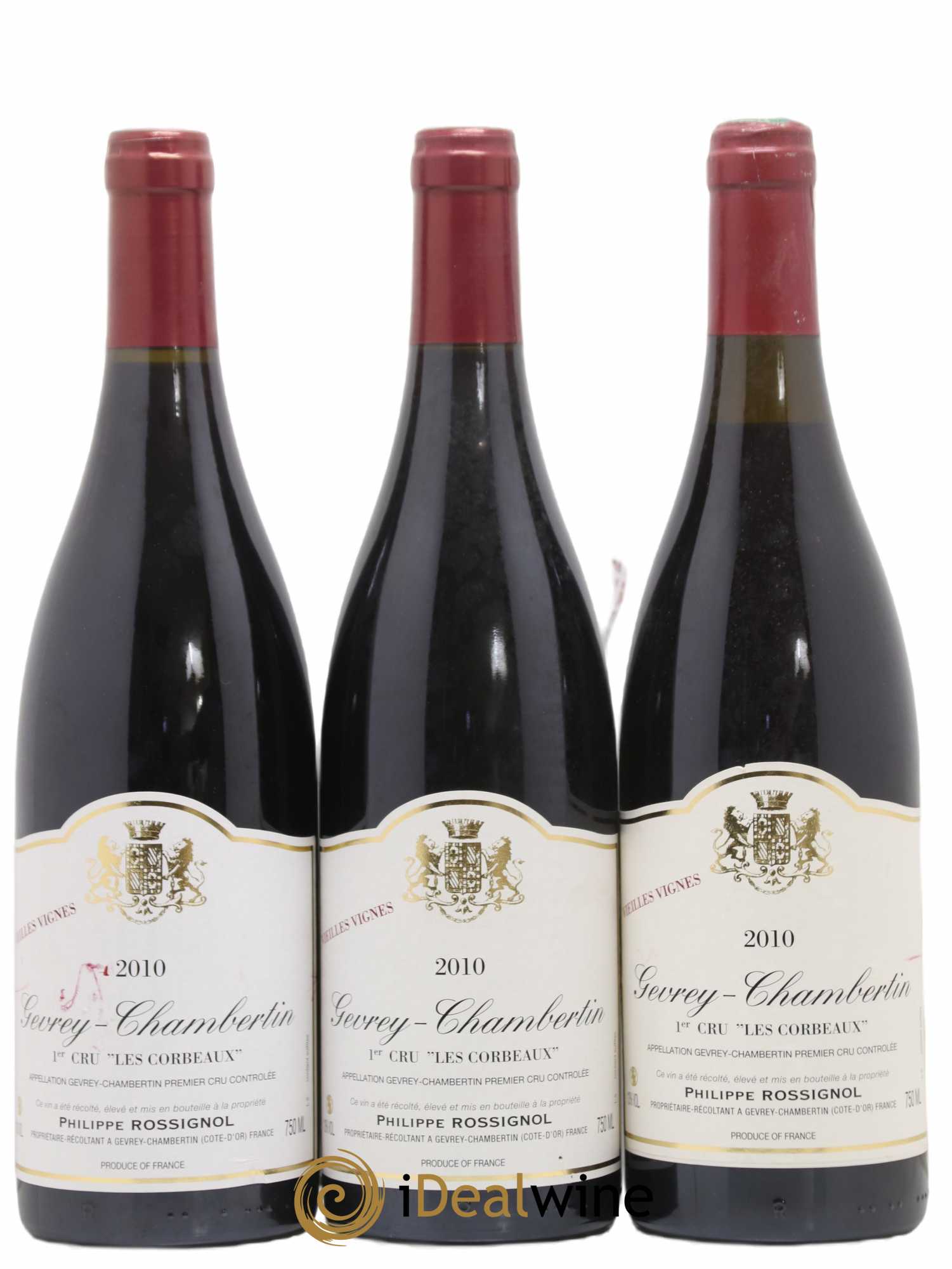Gevrey-Chambertin 1er Cru Les Corbeaux Vieilles Vignes Philippe Rossignol 2010 - Posten von 3 Flaschen - 0