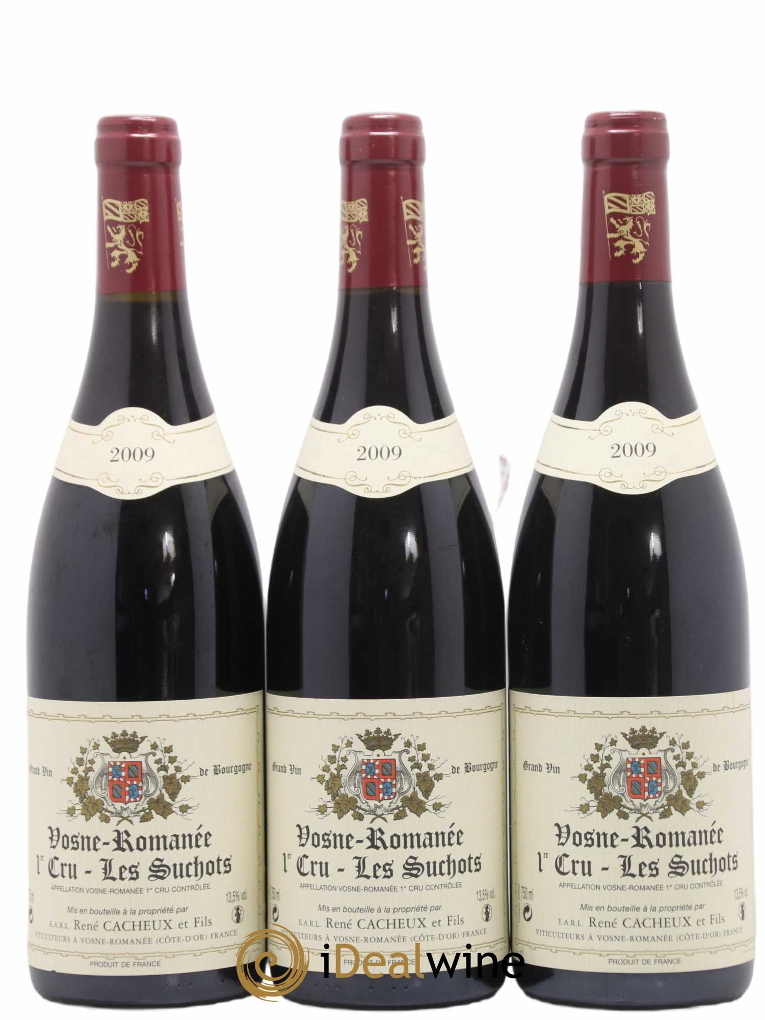 Vosne-Romanée 1er Cru Les Suchots Rene Cacheux Et Fils 2009 - Lot de 3 bouteilles - 0