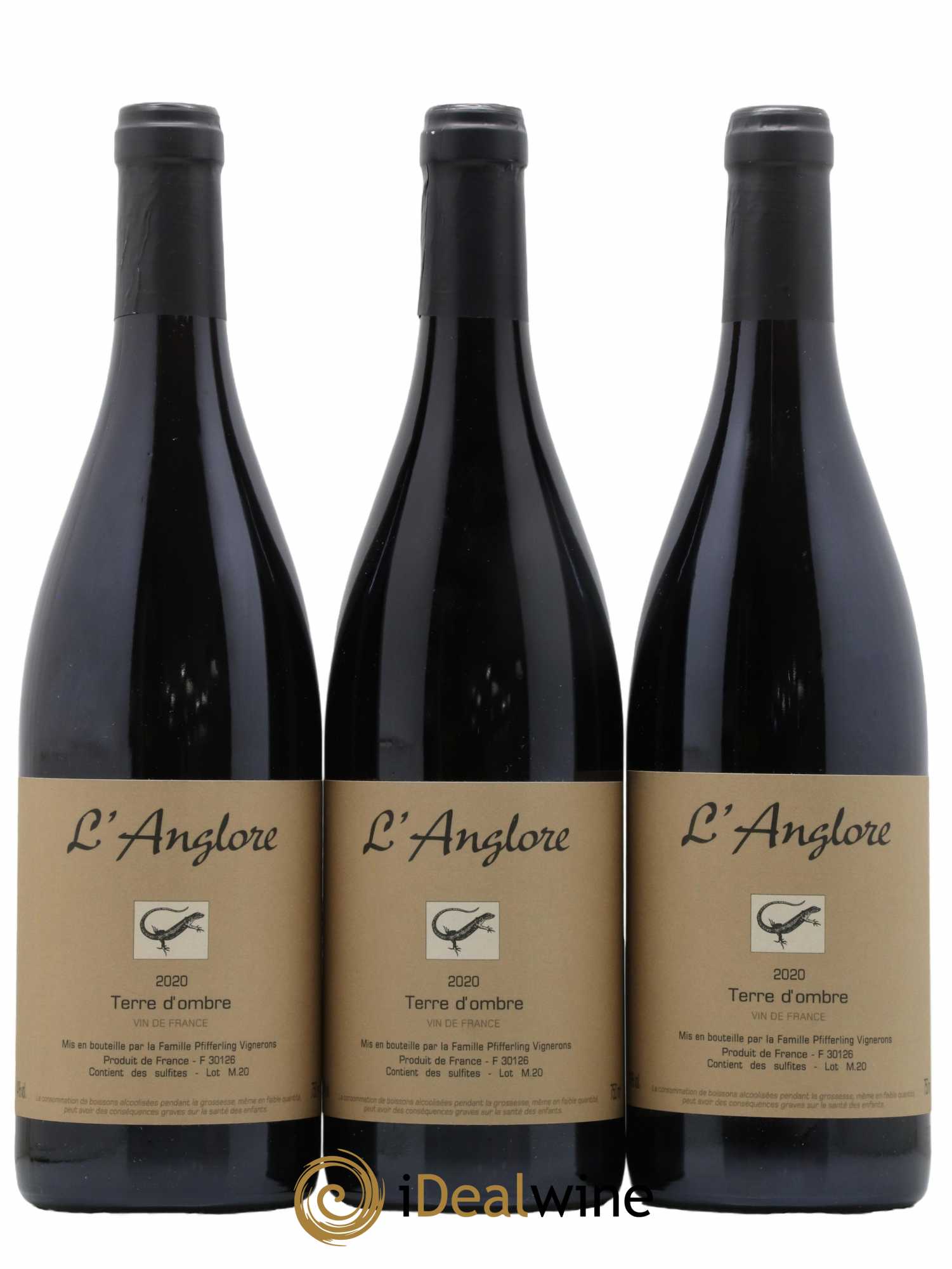 Vin de France Terre d'Ombre L'Anglore 2020 - Lot de 3 bouteilles - 0