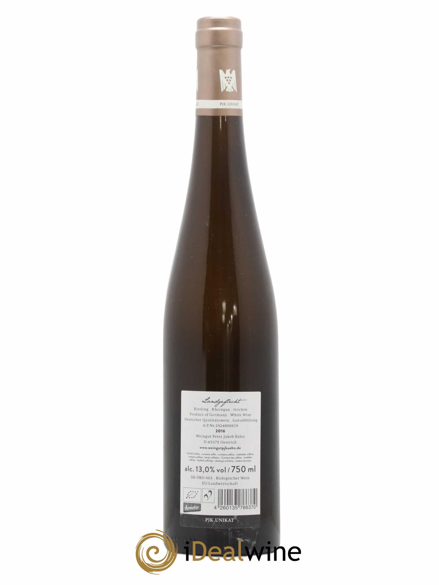 Allemagne Rheingau Landgeflecht Riesling Trocken Peter Jakob Kühn 2016 - Posten von 1 Flasche - 1