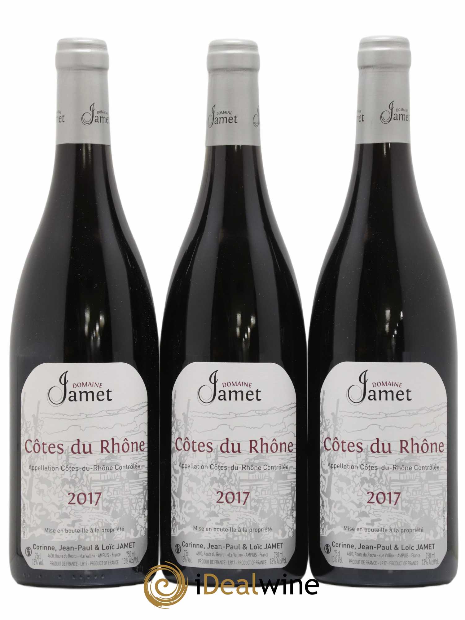 Côtes-du-Rhône Jamet (Domaine) 2017 - Lot de 3 bouteilles - 0