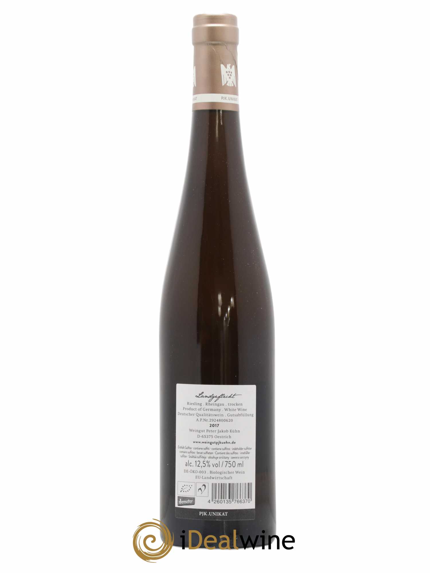 Allemagne Rheingau Landgeflecht Riesling Trocken Peter Jakob Kühn 2017 - Posten von 1 Flasche - 1