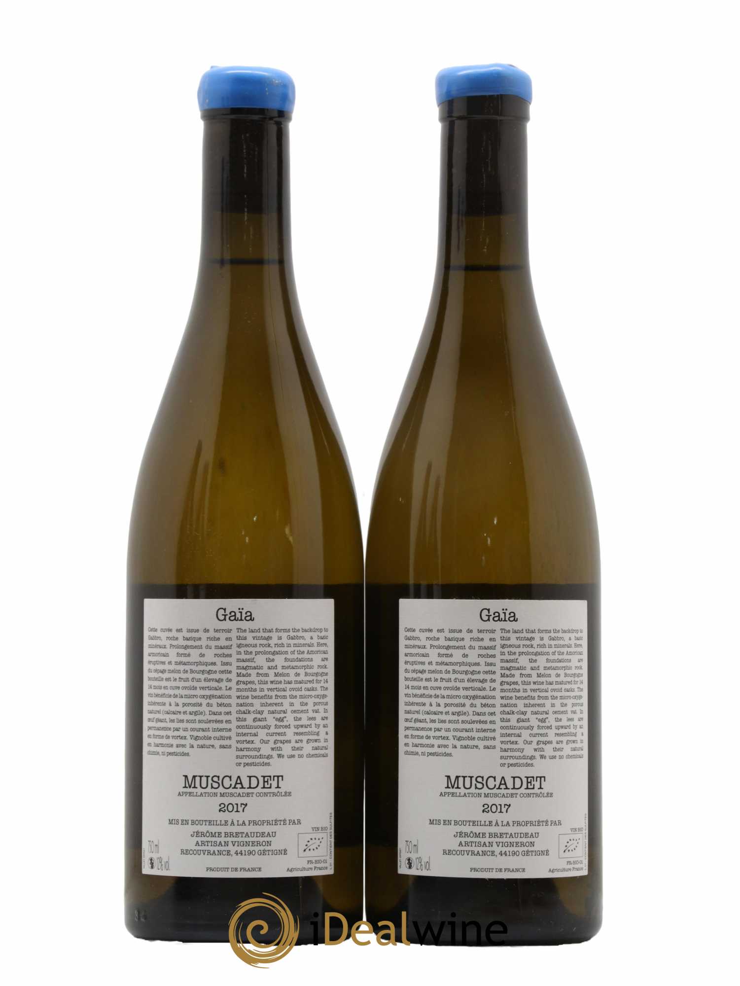 Muscadet-Sèvre-et-Maine Gaia Jérôme Bretaudeau - Domaine de Bellevue 2017 - Lot de 2 bouteilles - 1