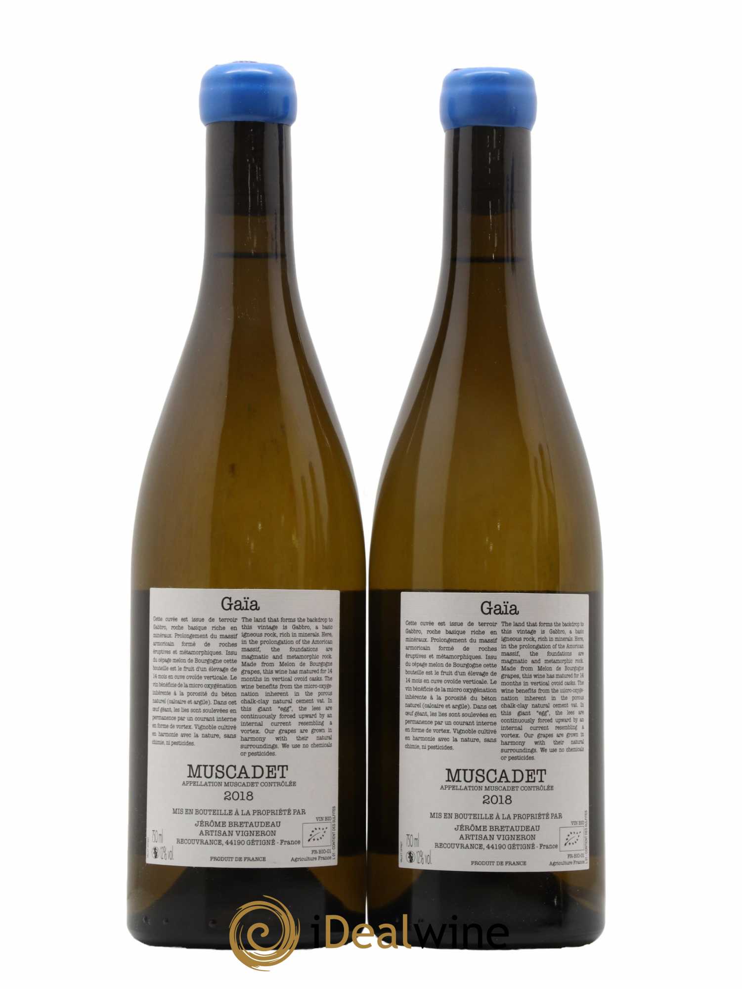 Muscadet-Sèvre-et-Maine Gaia Jérôme Bretaudeau - Domaine de Bellevue 2018 - Lot de 2 bouteilles - 1