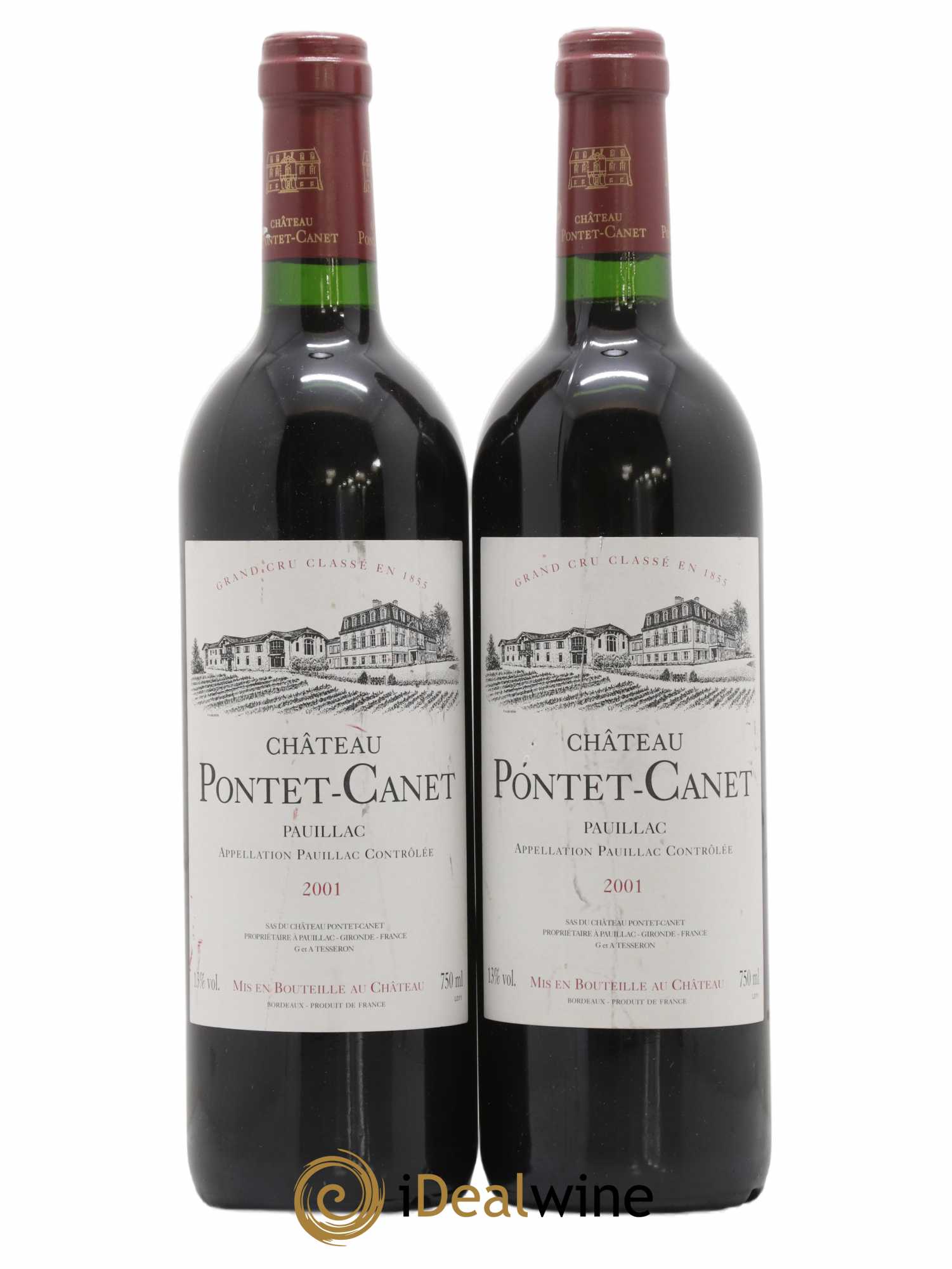 Château Pontet Canet 5ème Grand Cru Classé 2001 - Lot de 2 bouteilles - 0