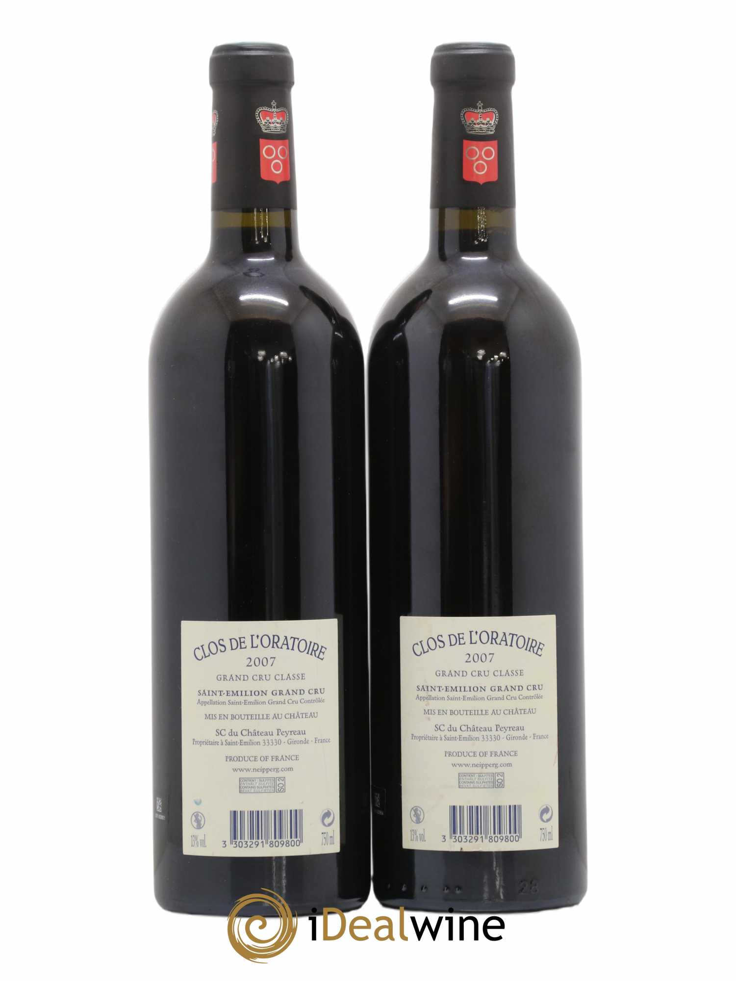 Clos de l'Oratoire Grand Cru Classé 2007 - Lot de 2 bouteilles - 1