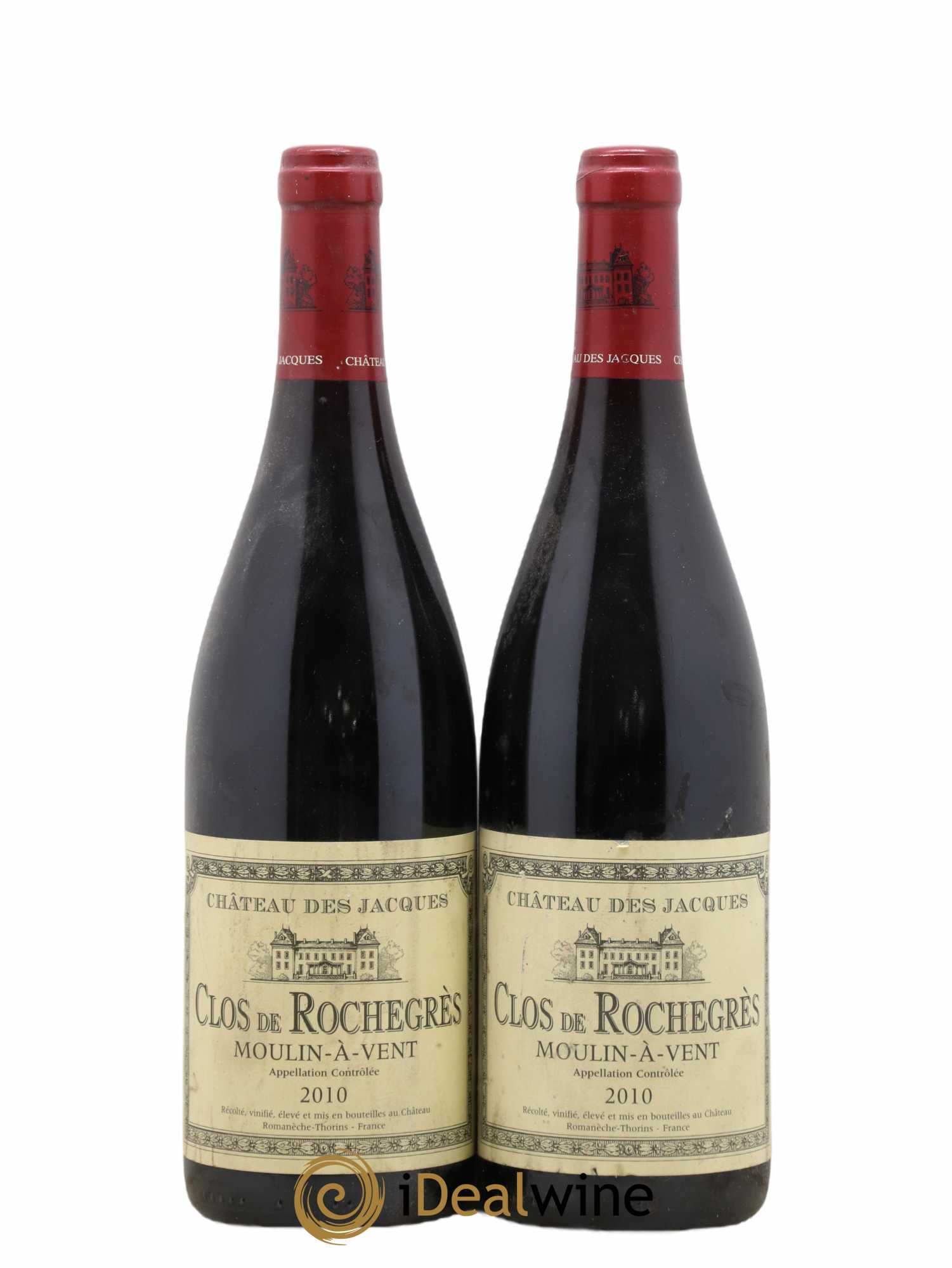 Moulin-à-Vent Clos de Rochegrès Château des Jacques 2010 - Lot of 2 bottles - 0
