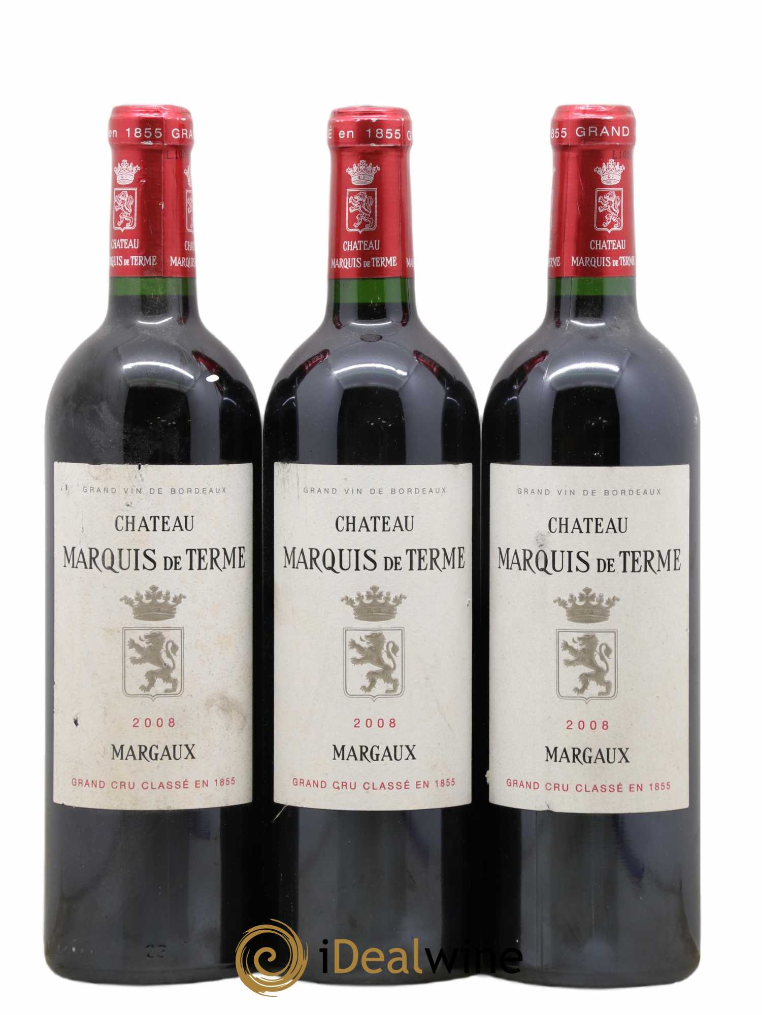 Château Marquis de Terme 4ème Grand Cru Classé 2008 - Lot de 3 bouteilles - 0