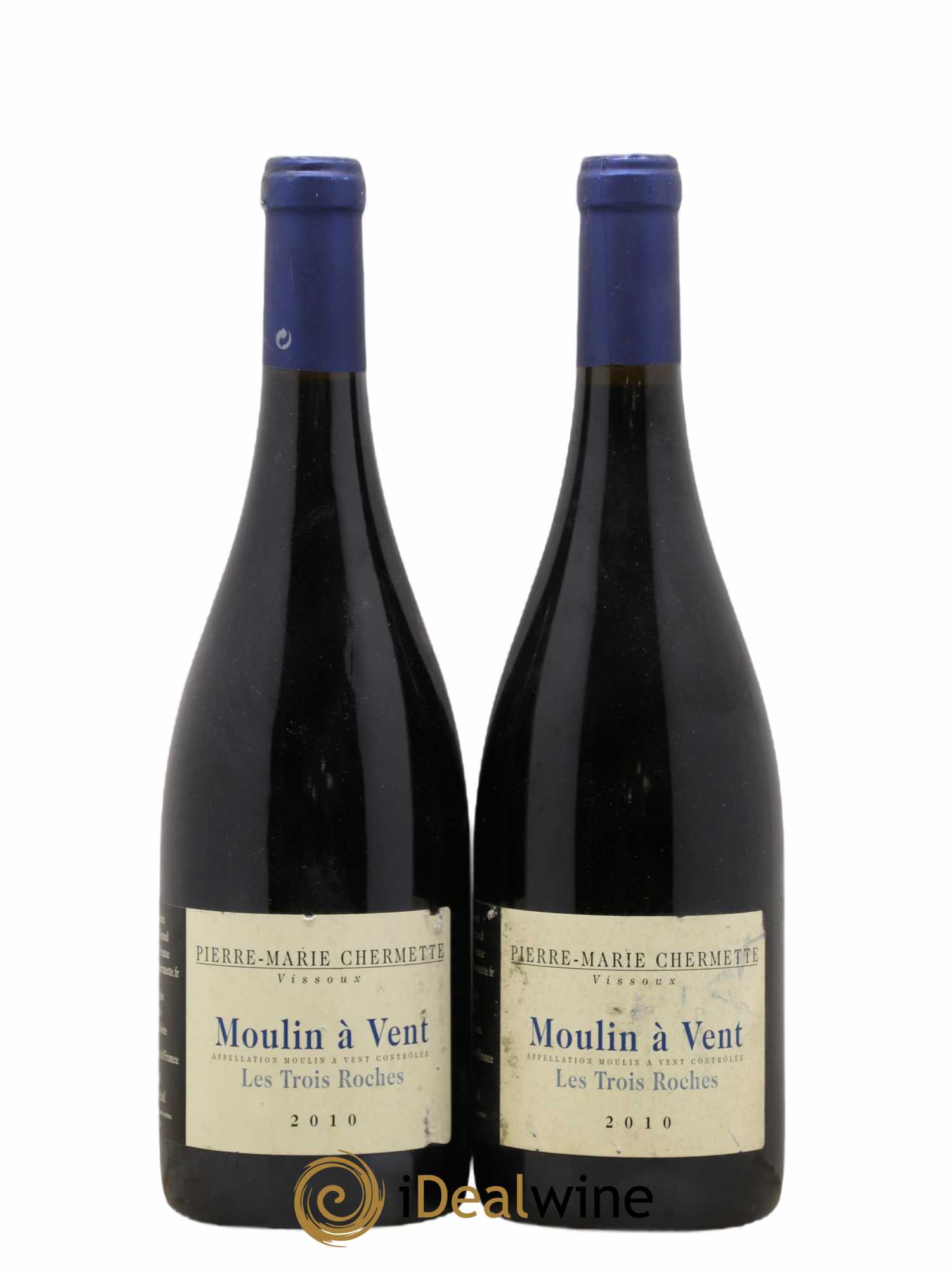 Moulin-à-Vent Les Trois Roches Domaine du Vissoux - P-M. Chermette 2010 - Lot de 2 bouteilles - 0