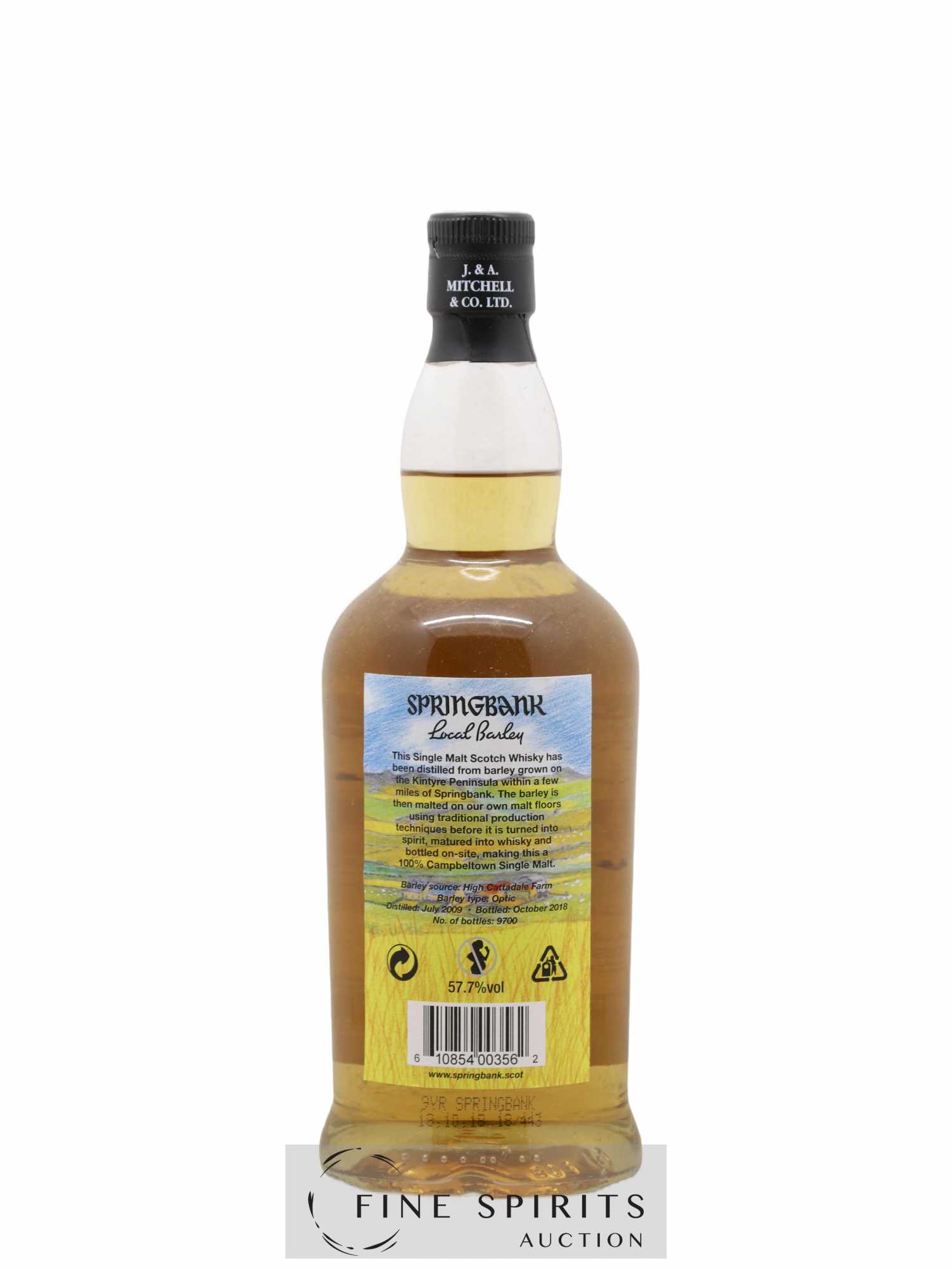 Springbank 9 years 2009 Of. Local Barley One of 9700 - bottled 2018  (no reserve) - Lot of 1 bottle - 2