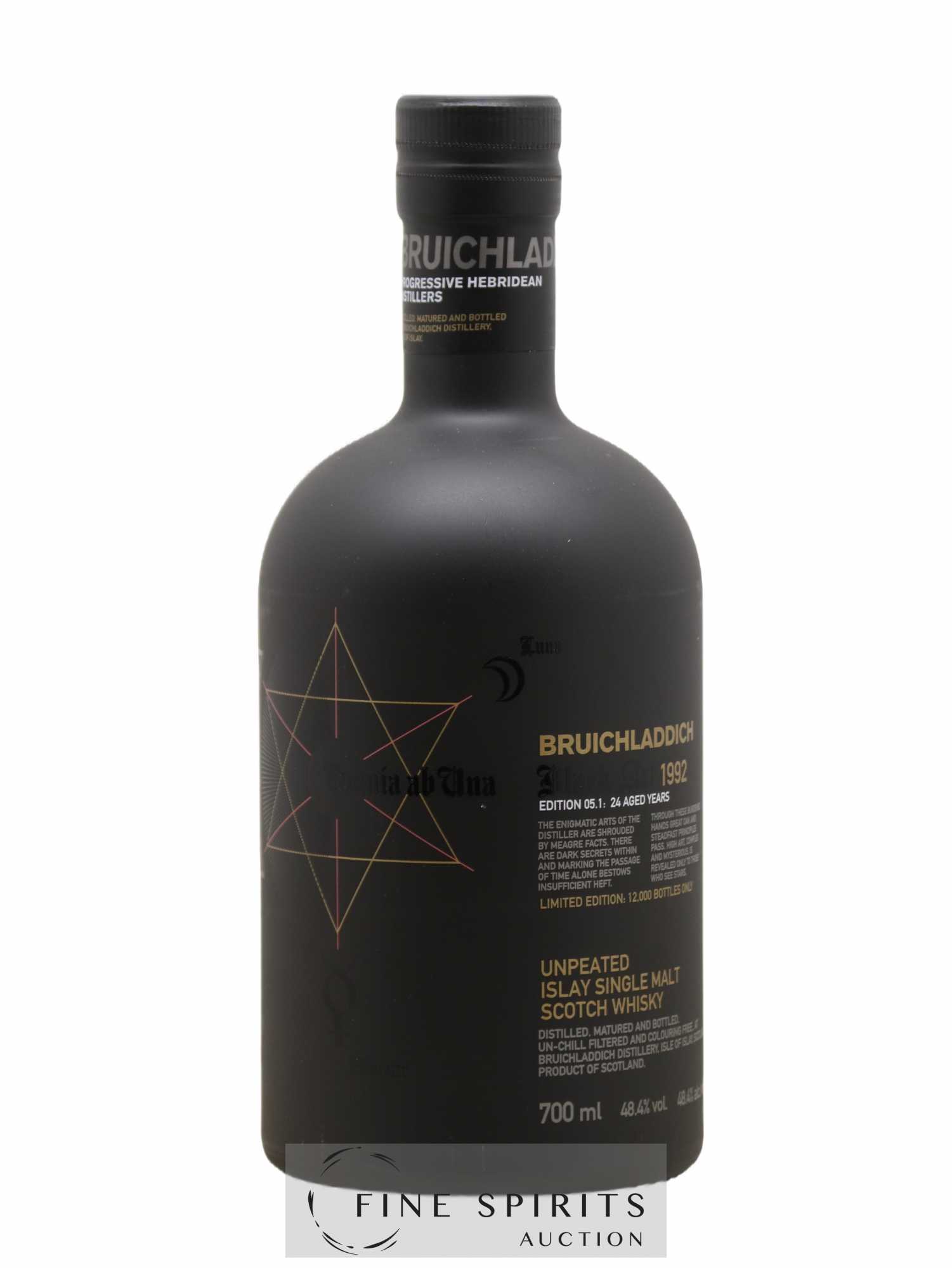 Bruichladdich 24 years 1992 Of. Black Art Edition 05.1 One of 12000 Unpeated - Lot de 1 bouteille - 1