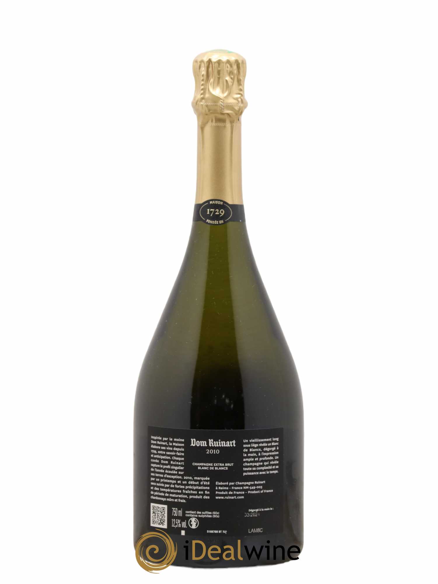 Dom Ruinart Brut Ruinart Extra Brut 2010 - Lot de 1 bouteille - 1