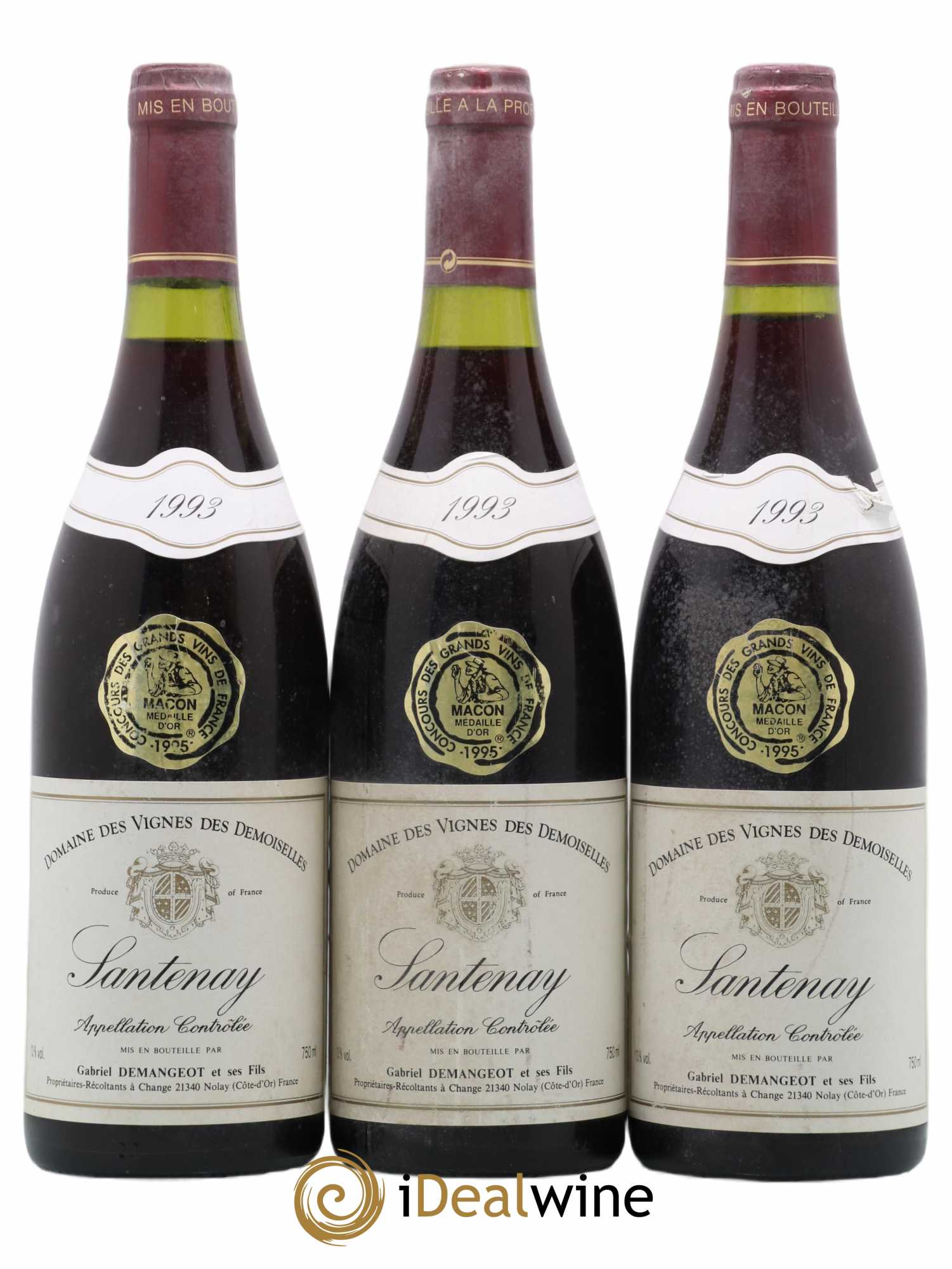 Santenay Domaine des Vignes des Demoiselles Demangeot 1993 - Posten von 3 Flaschen - 0
