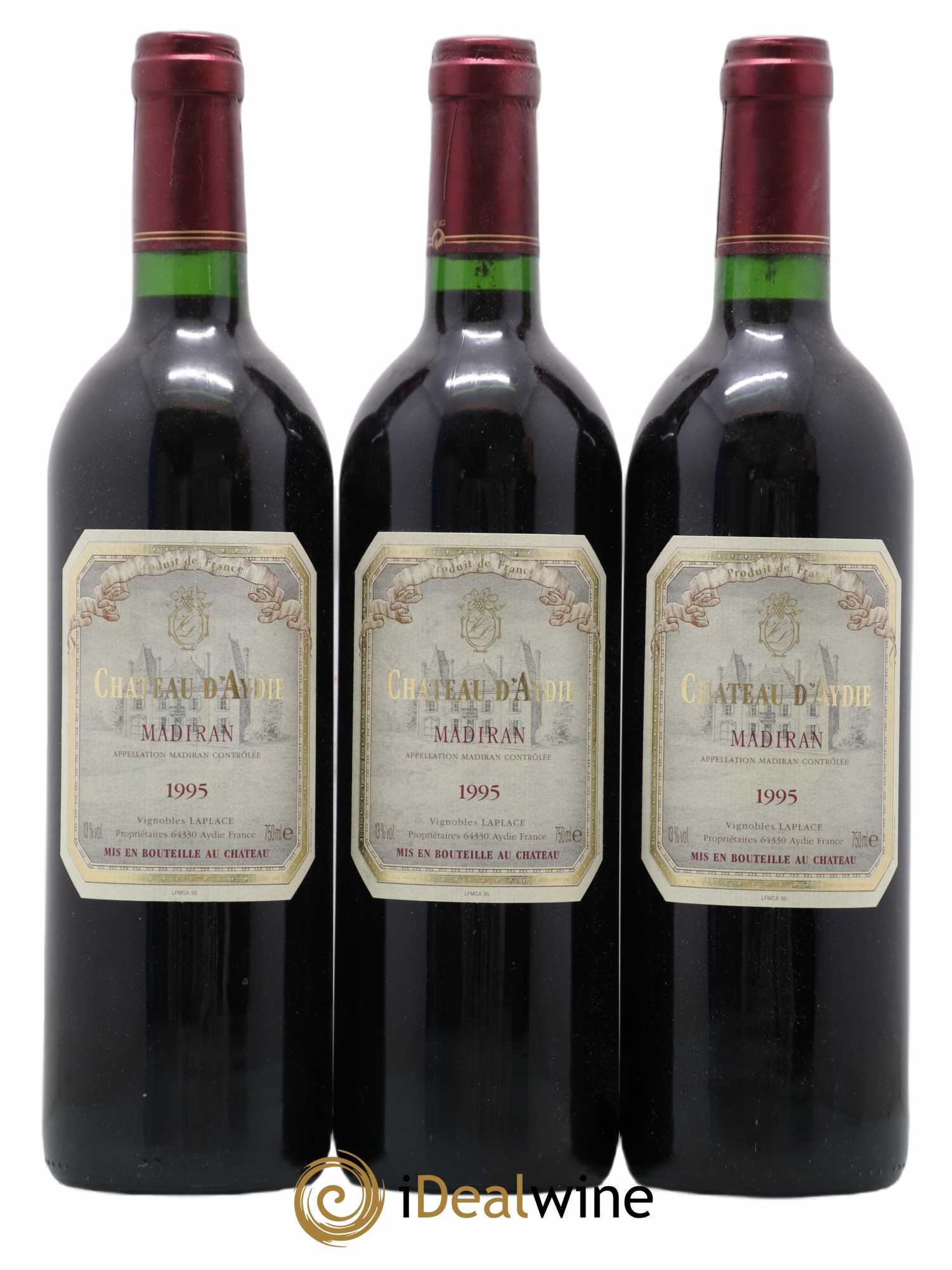 Madiran Château Aydie Famille Laplace 1995 - Lot de 3 bouteilles - 0