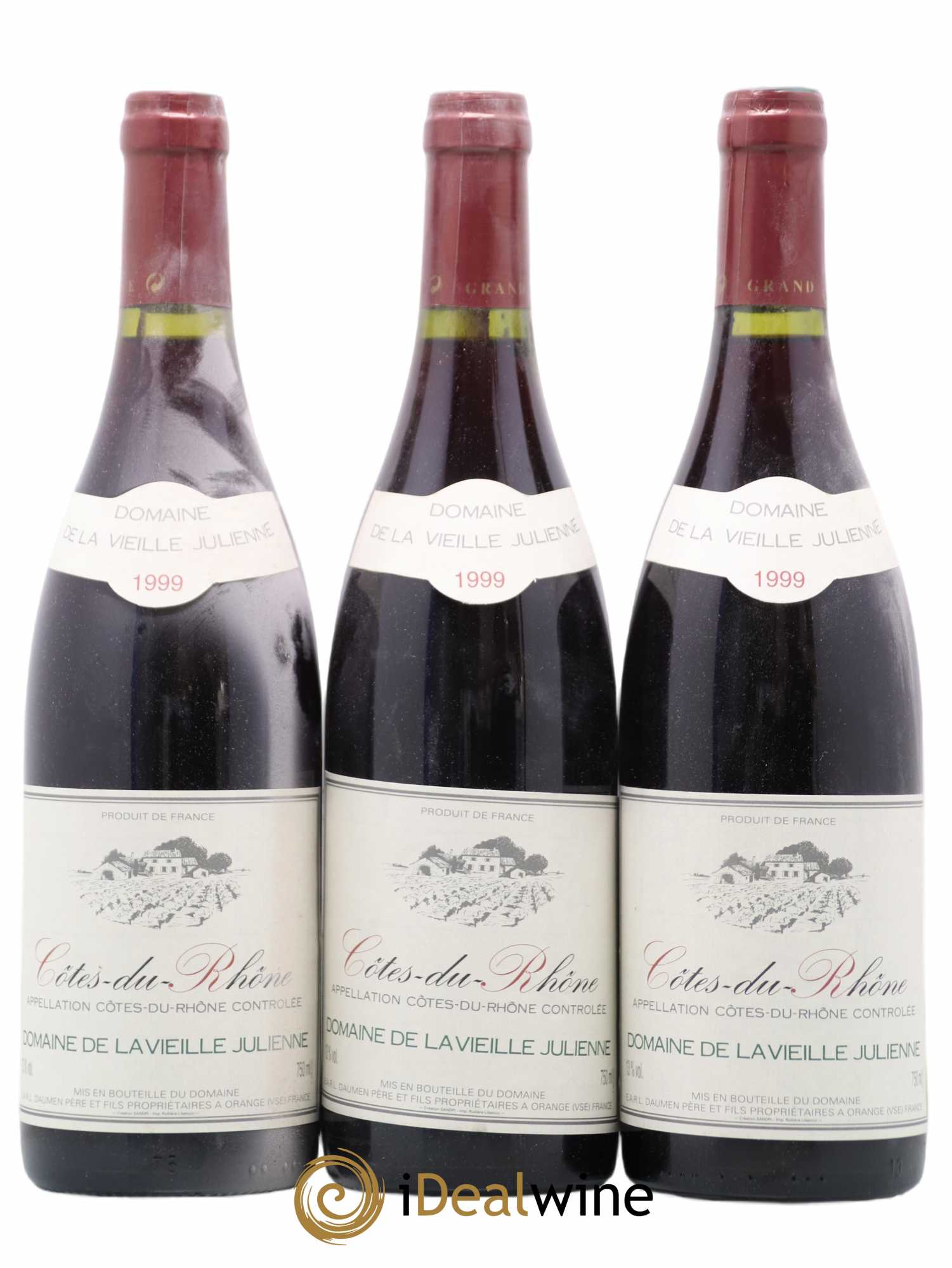 Côtes-du-Rhône Domaine De La Vieille Julienne 1999 - Posten von 3 Flaschen - 0