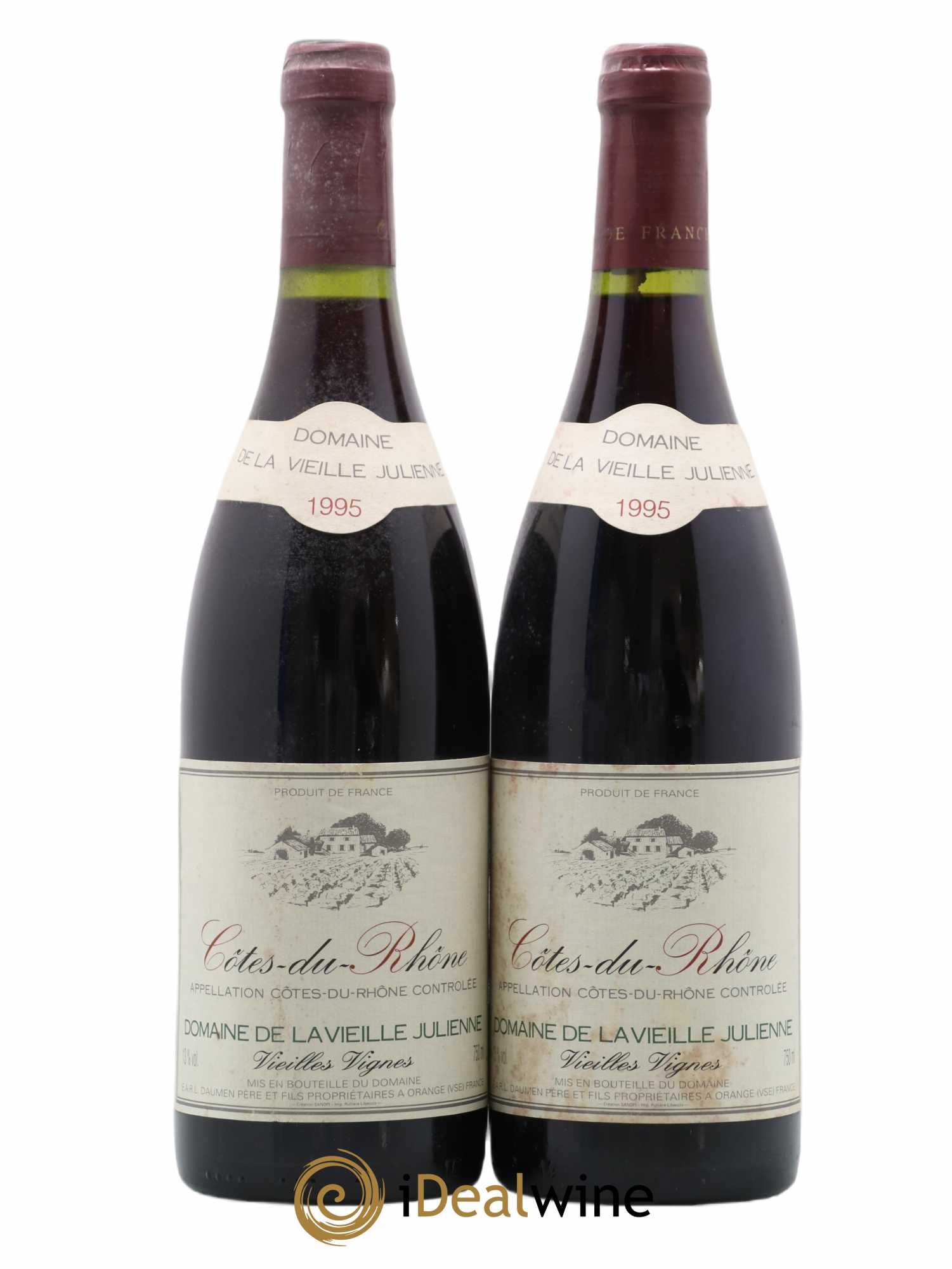 Côtes-du-Rhône Vieilles Vignes Domaine De La Vieille Julienne 1995 - Posten von 2 Flaschen - 0