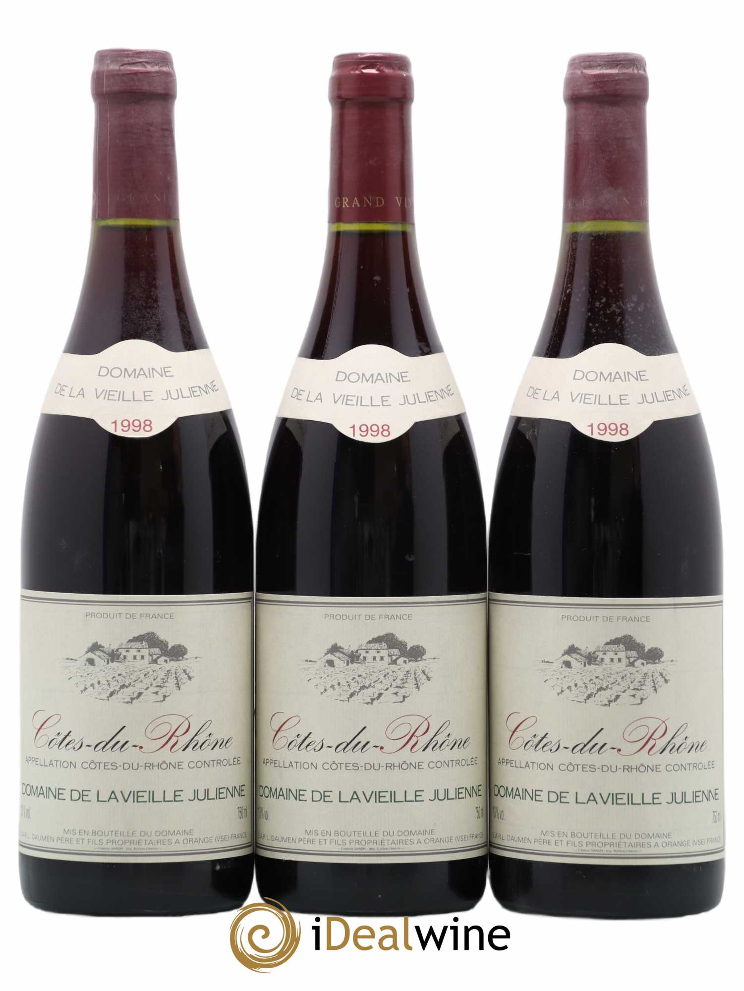 Côtes-du-Rhône Domaine De La Vieille Julienne 1998 - Posten von 3 Flaschen - 0