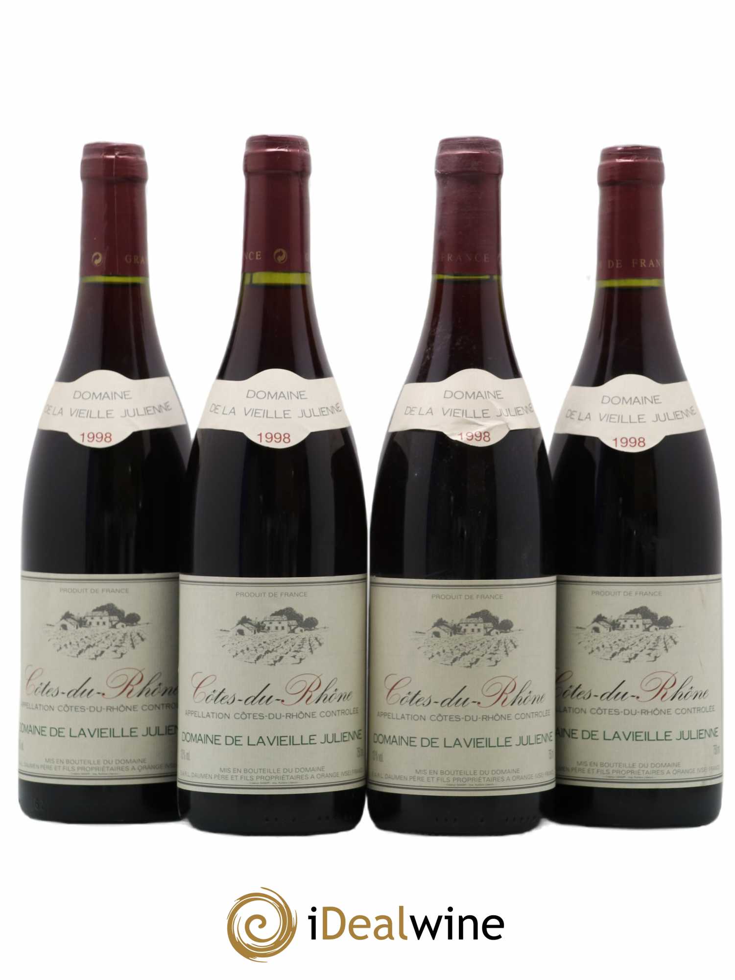 Côtes-du-Rhône Domaine De La Vieille Julienne 1998 - Posten von 4 Flaschen - 0
