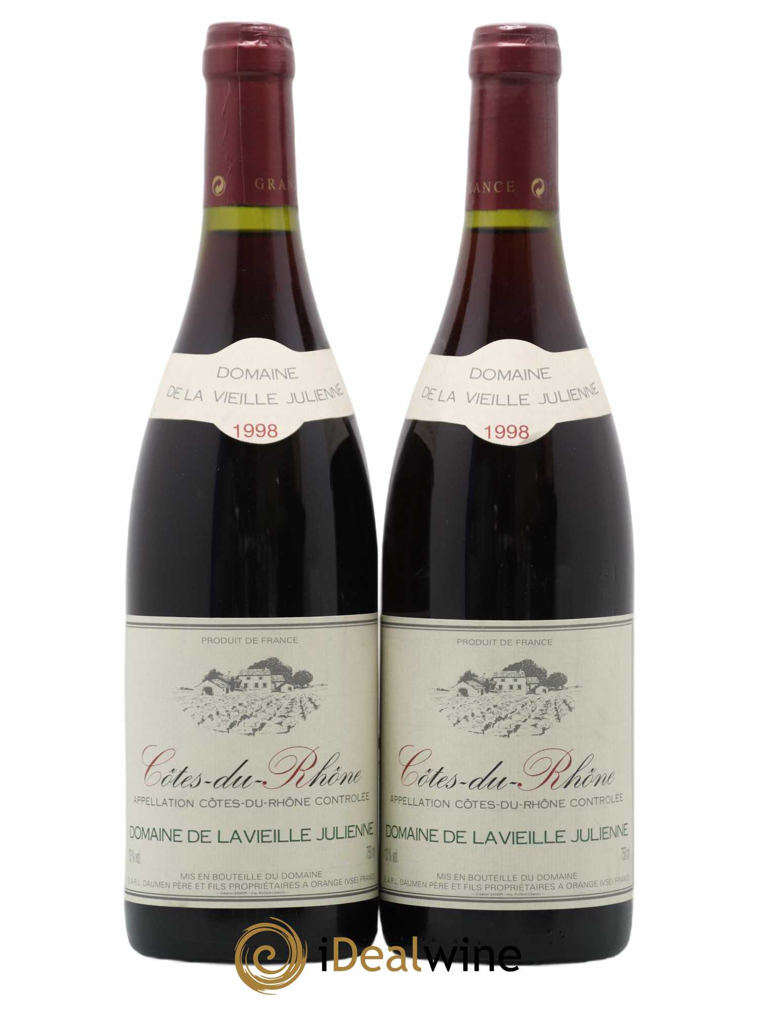 Côtes-du-Rhône Domaine De La Vieille Julienne 1998 - Posten von 2 Flaschen - 0