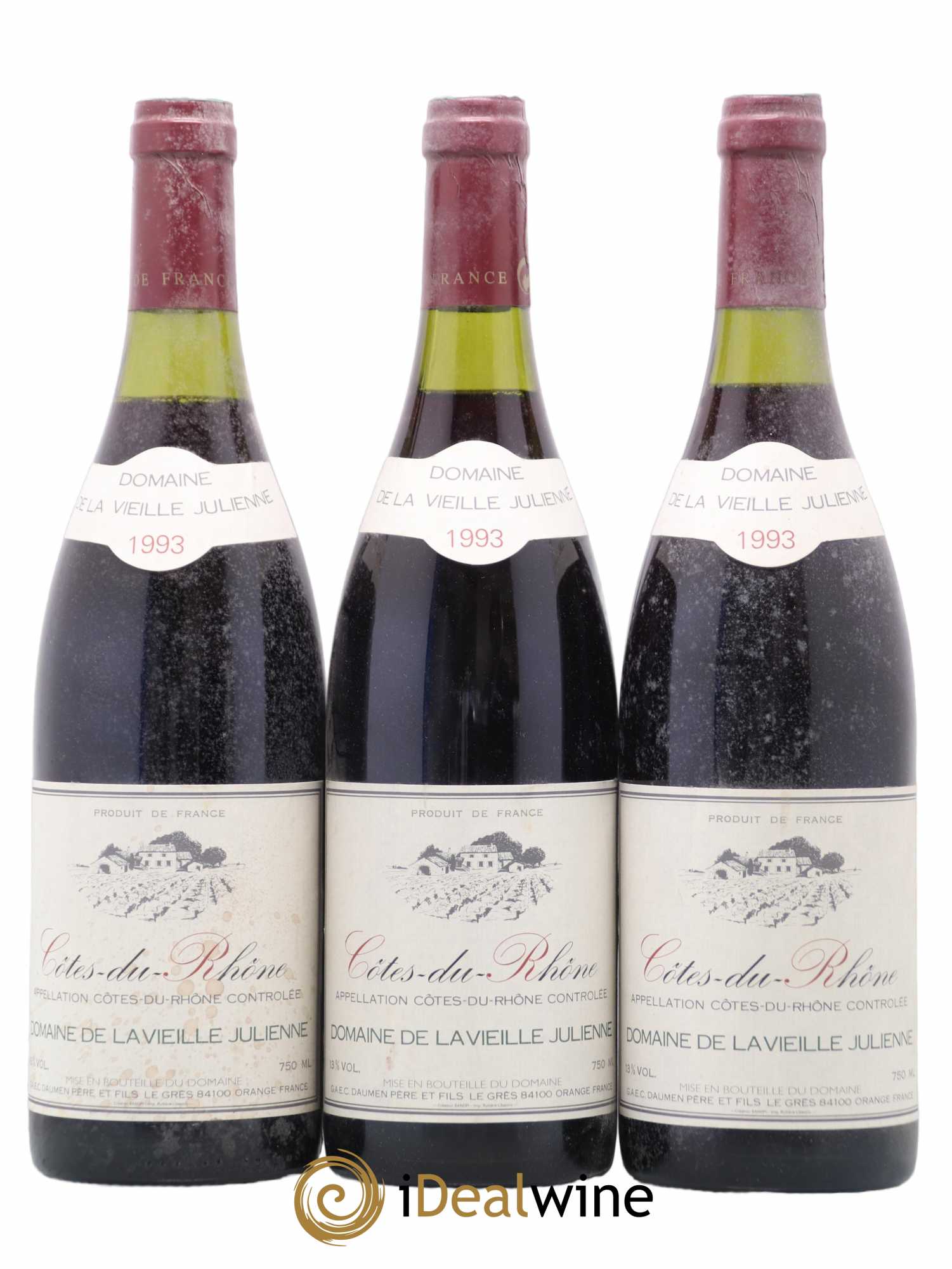 Côtes-du-Rhône Domaine De La Vieille Julienne 1993 - Posten von 3 Flaschen - 0