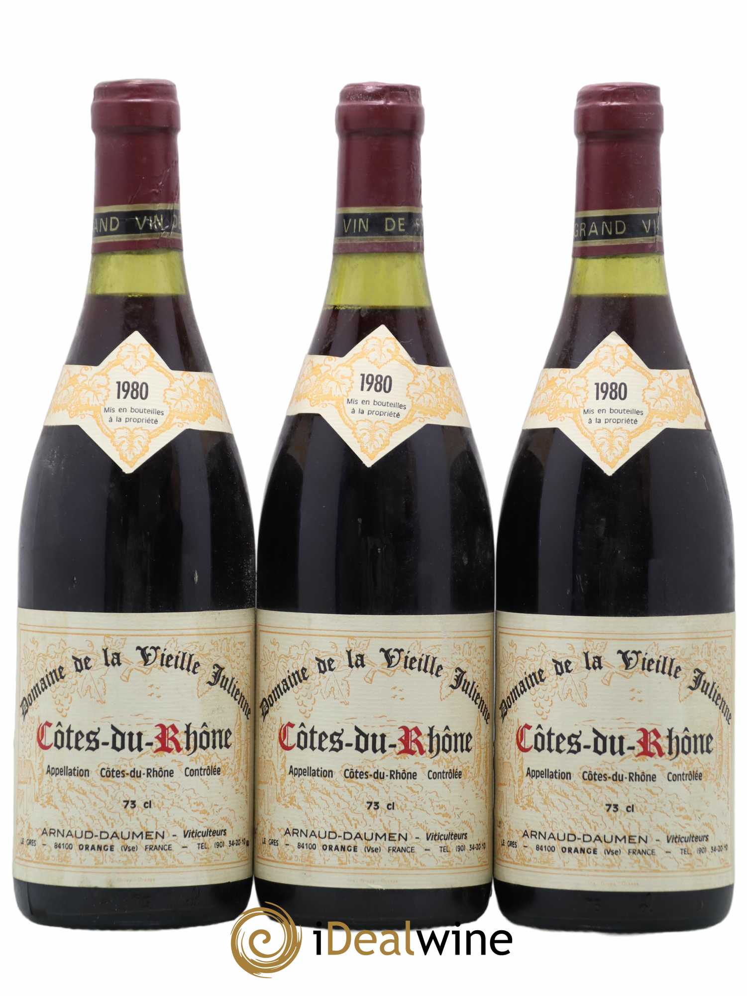 Côtes-du-Rhône Domaine De La Vieille Julienne 1980 - Posten von 3 Flaschen - 0