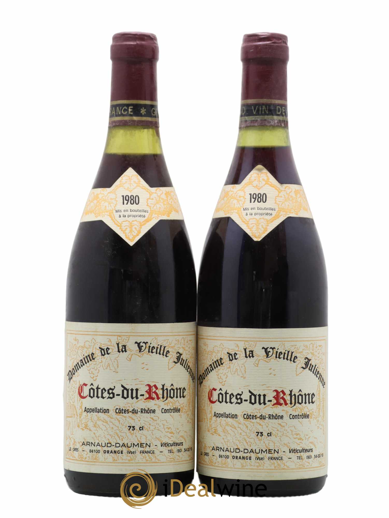 Côtes-du-Rhône Domaine De La Vieille Julienne 1980 - Posten von 2 Flaschen - 0
