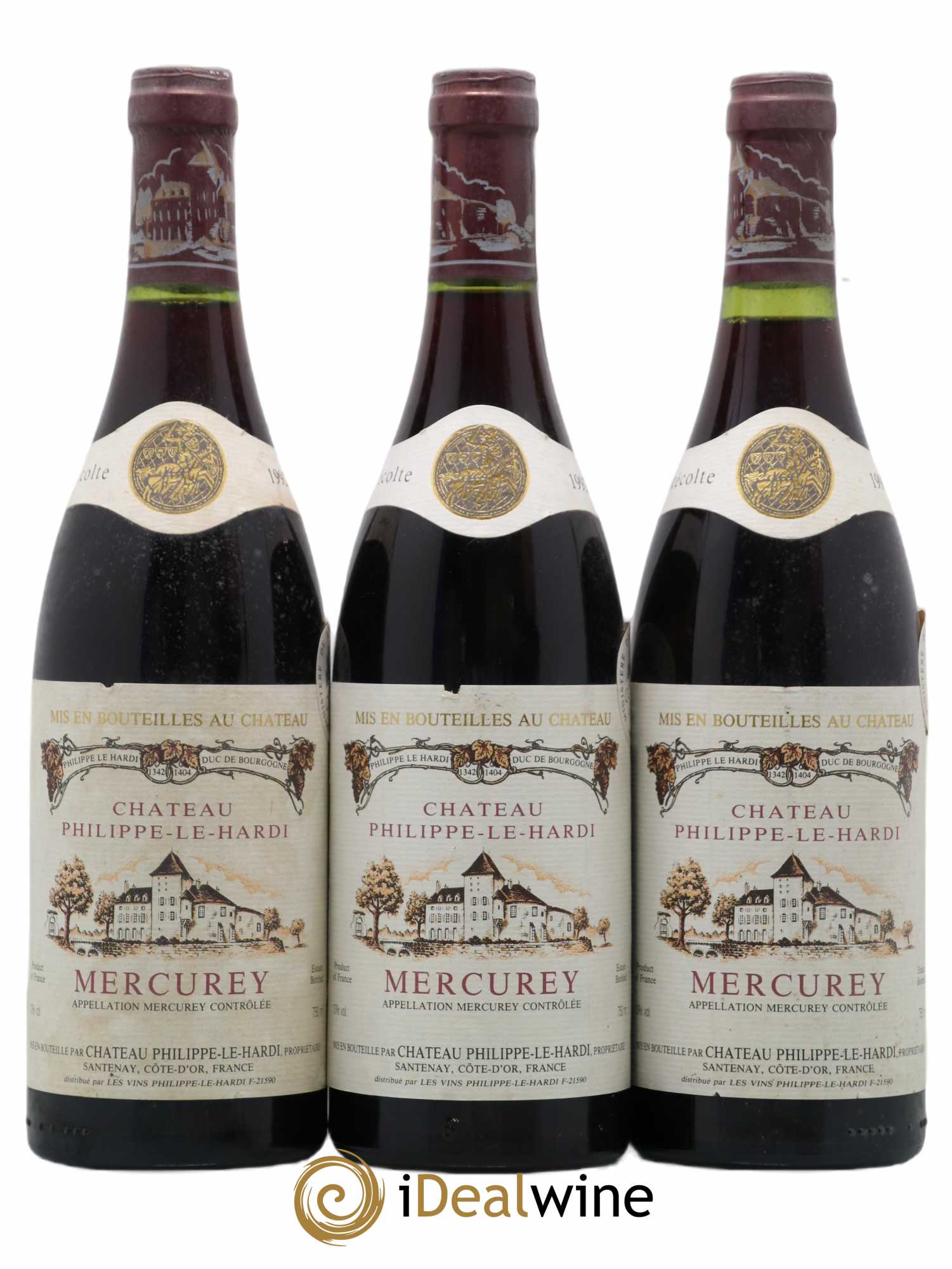Mercurey Château Philippe Le Hardi 1992 - Posten von 3 Flaschen - 0
