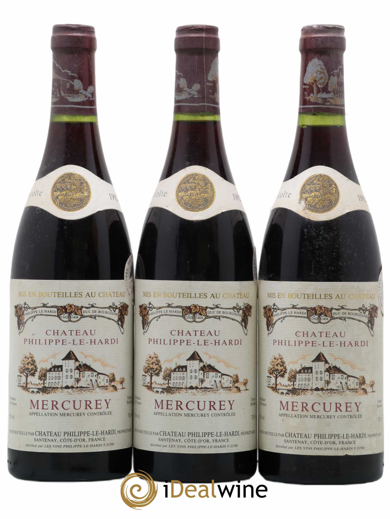Mercurey Château Philippe Le Hardi 1992 - Posten von 3 Flaschen - 0