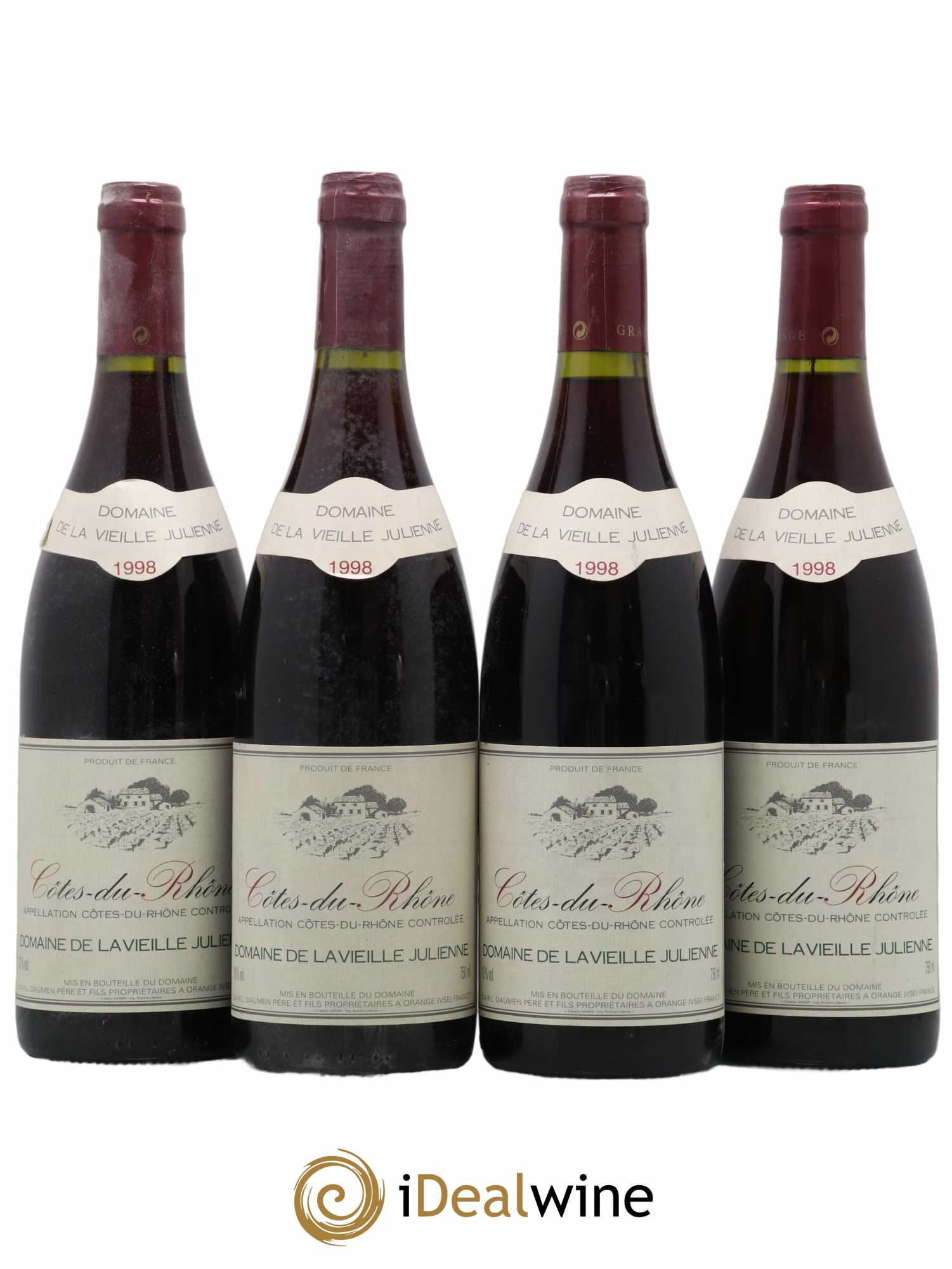 Côtes-du-Rhône Domaine De La Vieille Julienne 1998 - Posten von 4 Flaschen - 0