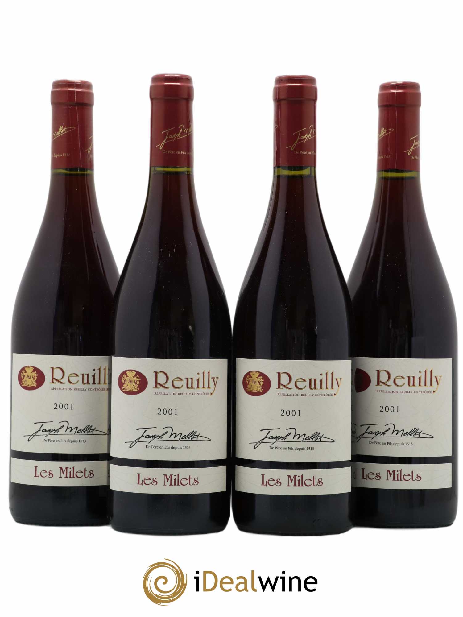 Reuilly Les Milets Joseph Mellot (sans prix de réserve) 2001 - Posten von 4 Flaschen - 0