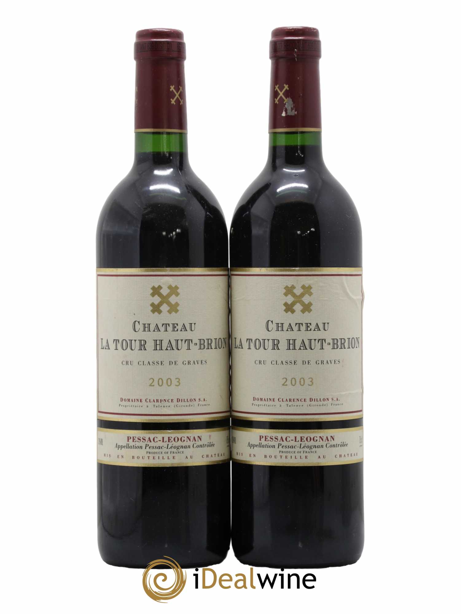 Château la Tour Haut-Brion Cru Classé de Graves 2003 - Lot de 2 bouteilles - 0