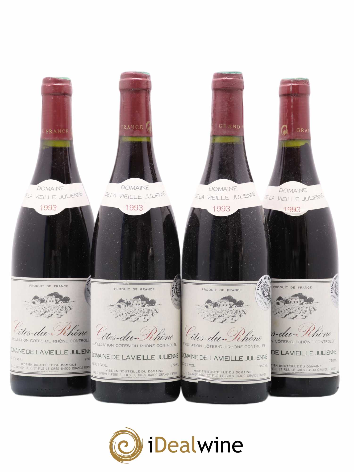 Côtes-du-Rhône Domaine De La Vieille Julienne 1993 - Posten von 4 Flaschen - 0