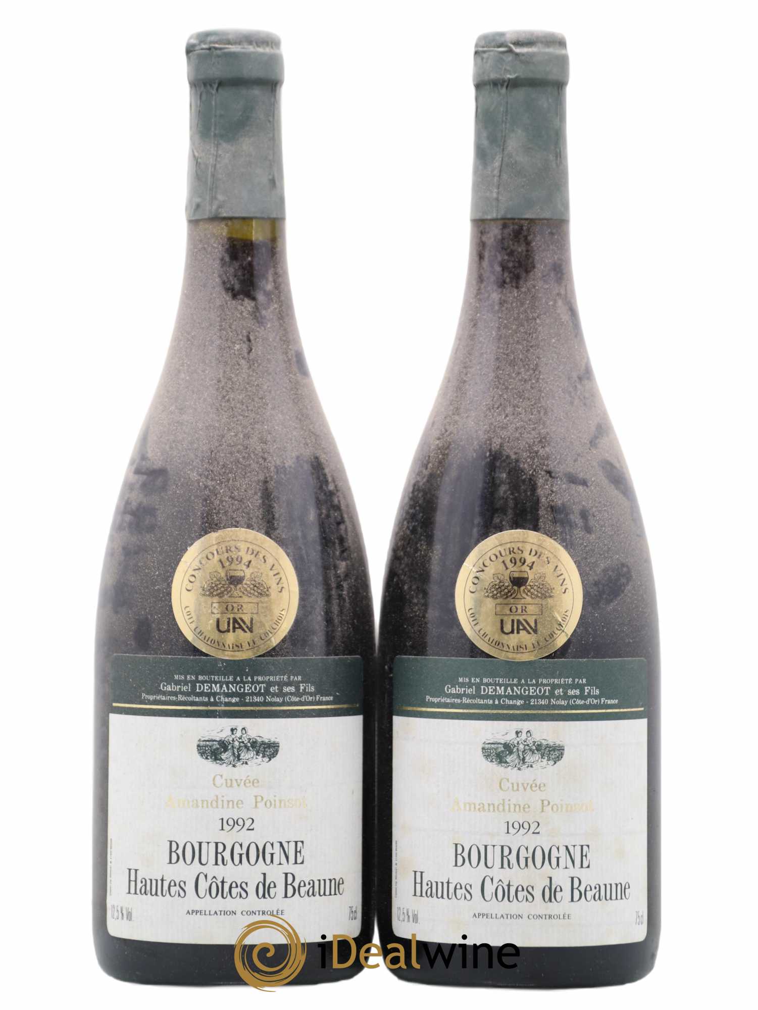 Hautes-Côtes de Beaune Cuvee Amandine Poinsot Domaine Demangeot 1992 - Posten von 2 Flaschen - 0