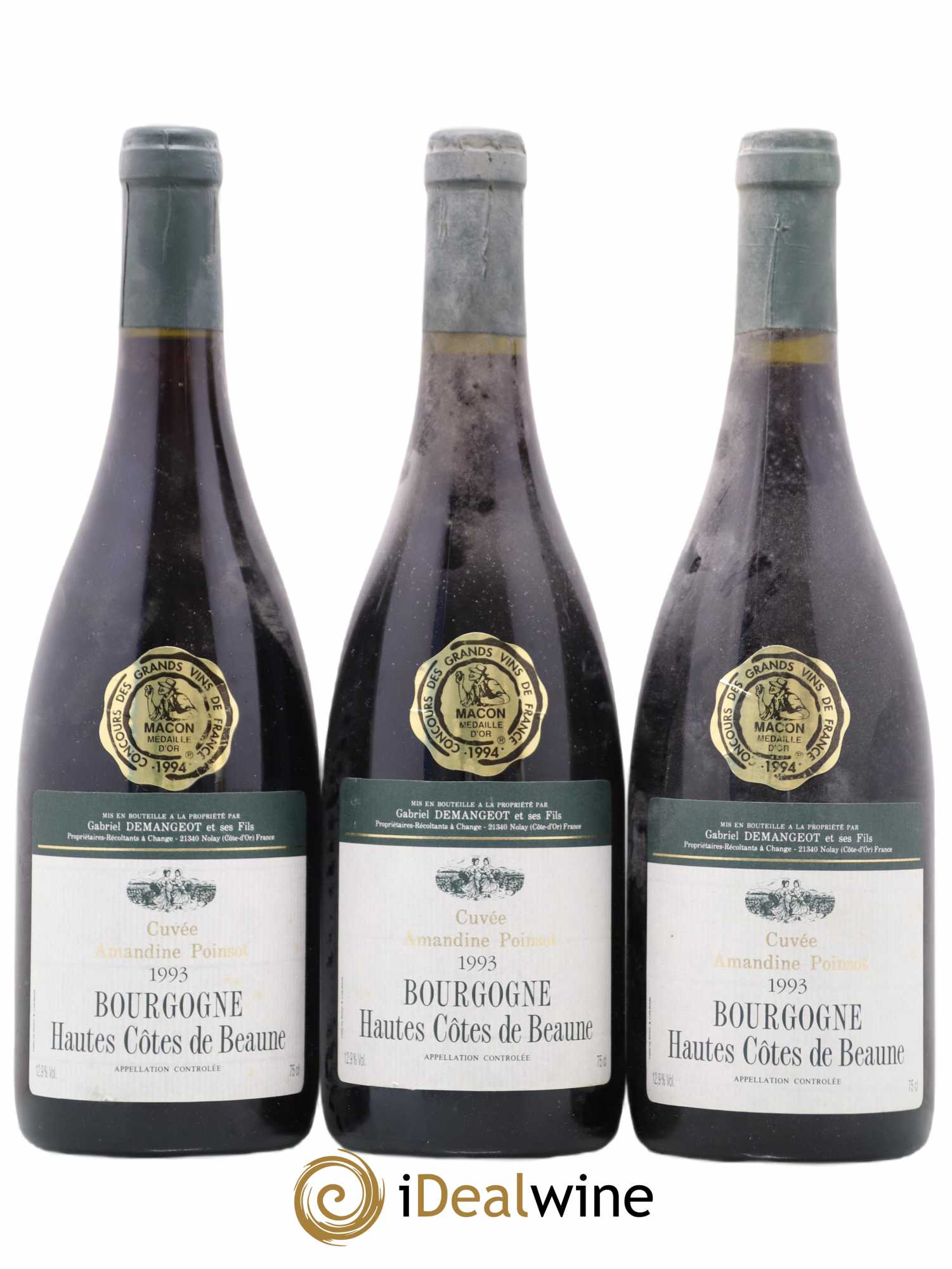 Hautes-Côtes de Beaune Cuvee Amandine Poinsot Domaine Demangeot 1993 - Posten von 3 Flaschen - 0