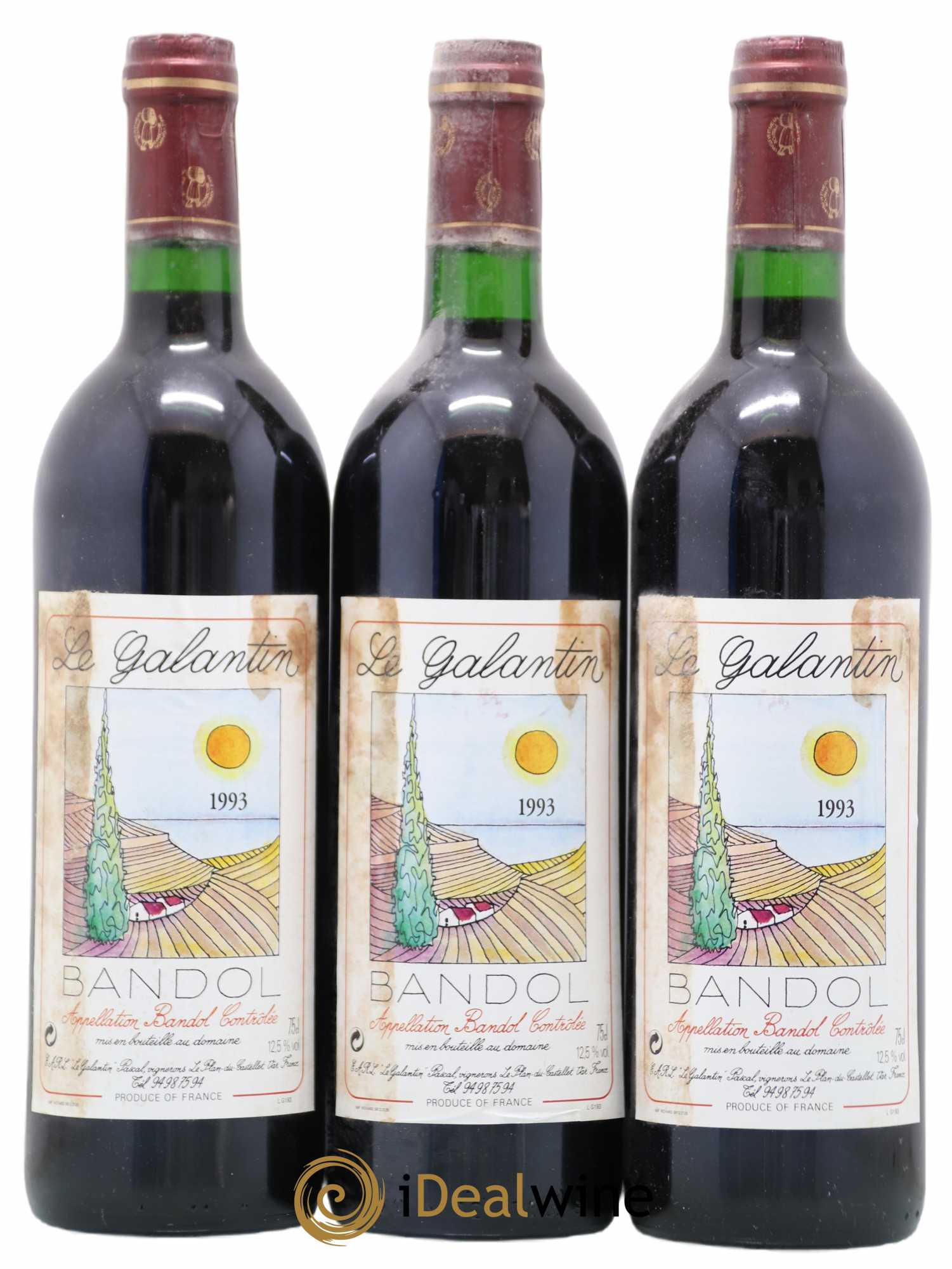 Bandol Le Galantin 1993 - Lot de 3 bouteilles - 0