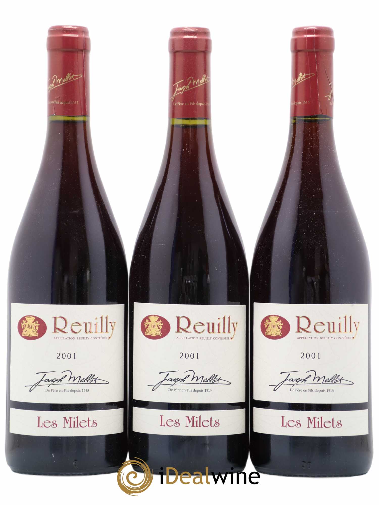 Reuilly Les Milets Joseph Mellot (sans prix de réserve) 2001 - Posten von 3 Flaschen - 0