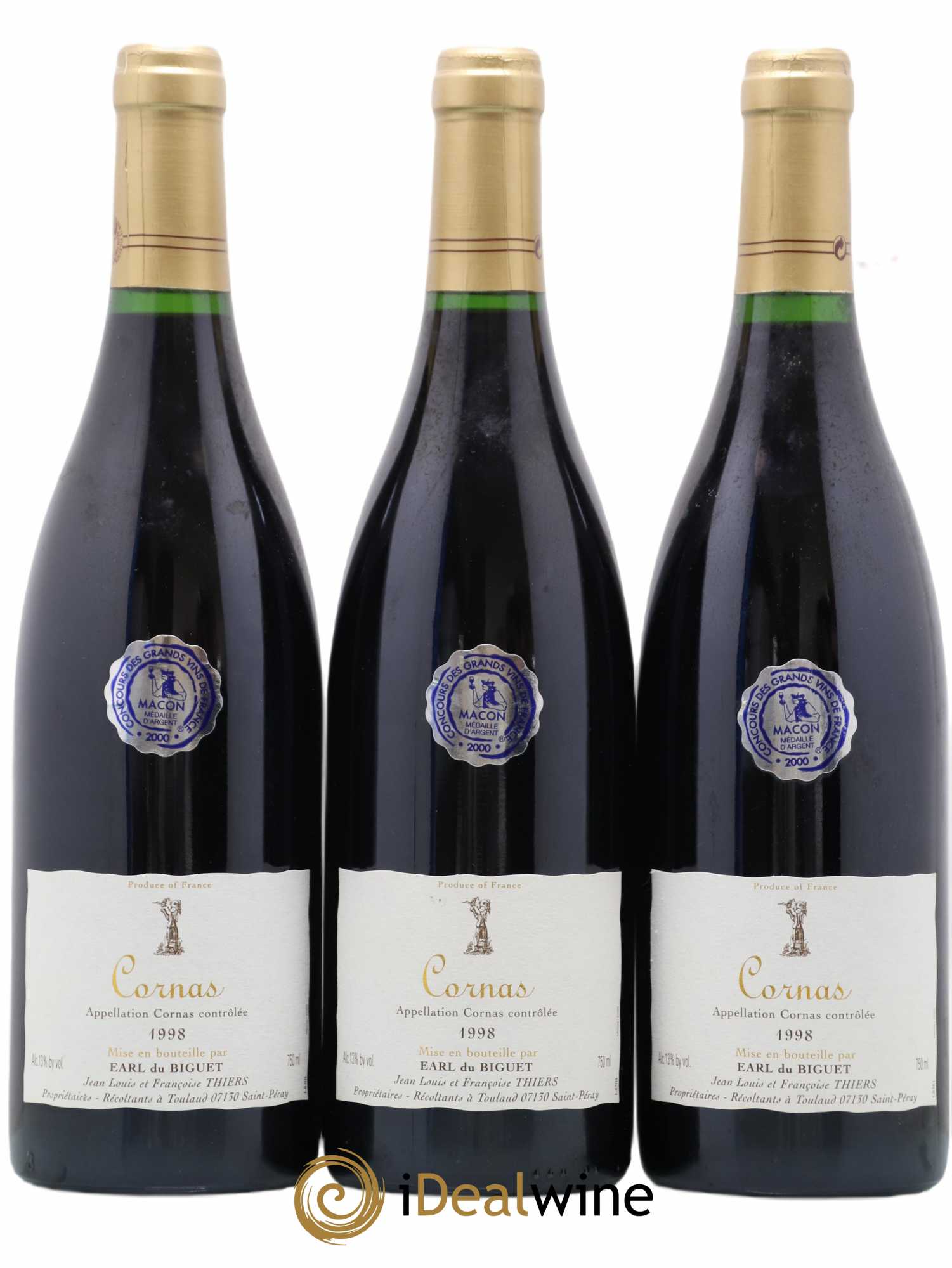 Cornas Earl Du Biguet (sans prix de réserve) 1998 - Posten von 3 Flaschen - 0
