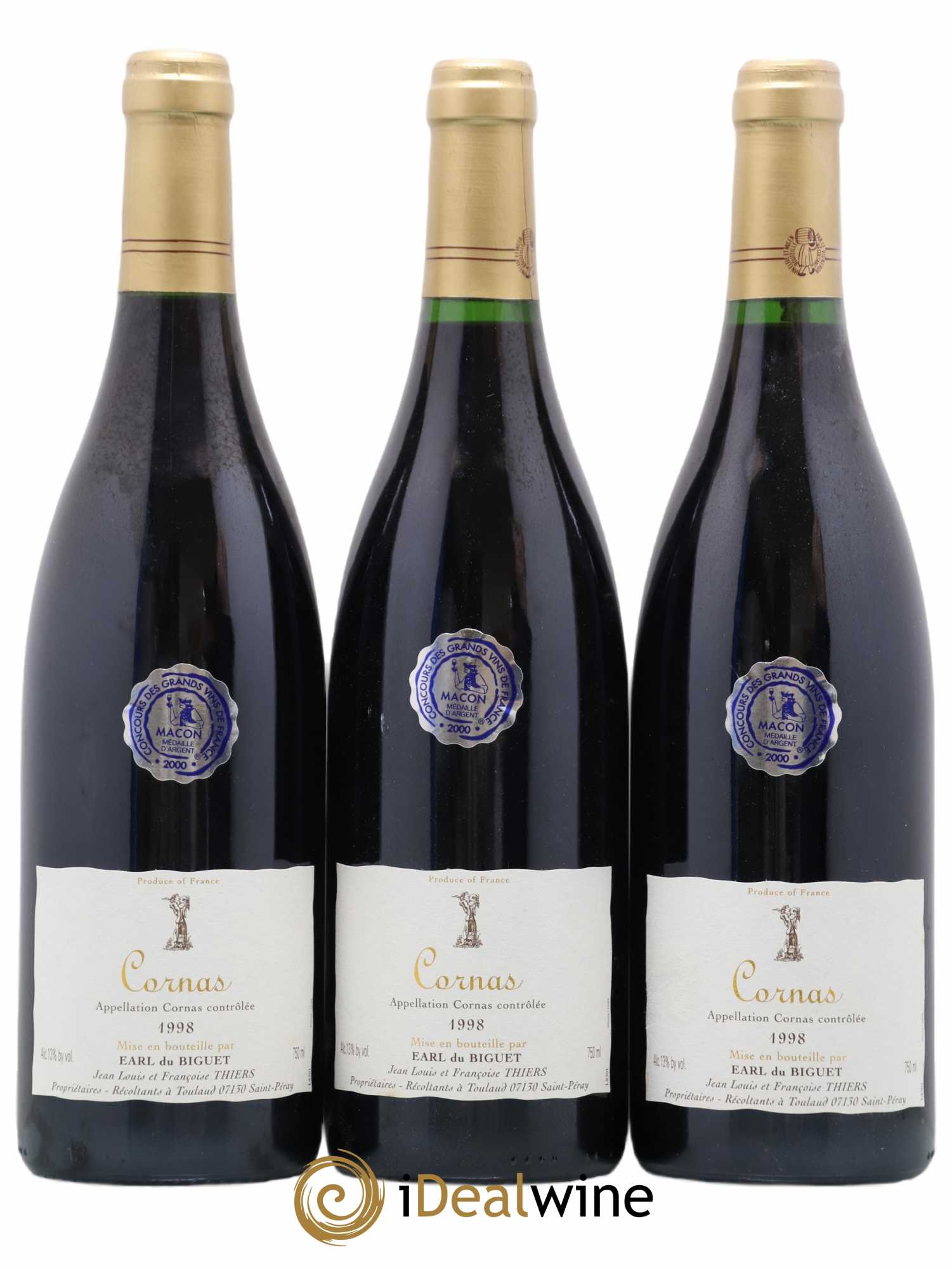Cornas Earl Du Biguet (sans prix de réserve) 1998 - Posten von 3 Flaschen - 0