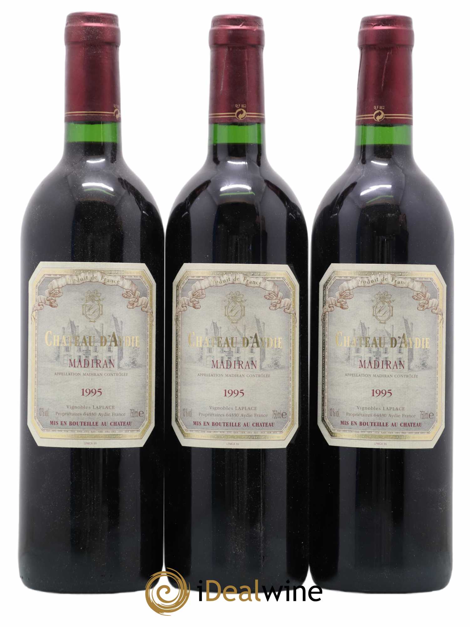 Madiran Château Aydie Famille Laplace 1995 - Lot de 3 bouteilles - 0