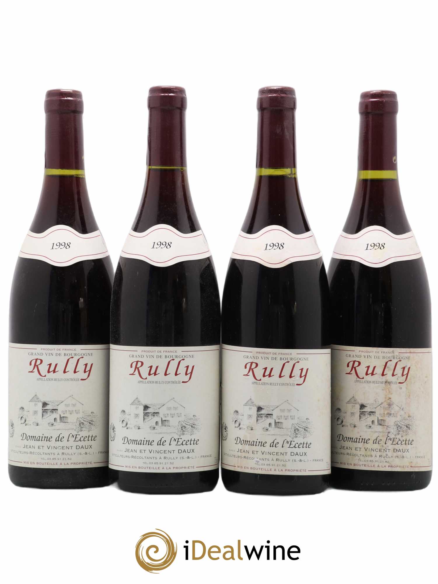 Rully domaine de l'Ecette 1998 - Lotto di 4 bottiglie - 0
