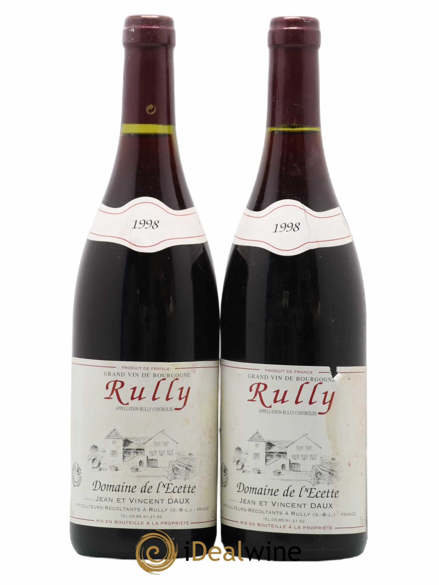Rully domaine de l'Ecette 1998 - Lotto di 2 bottiglie - 0