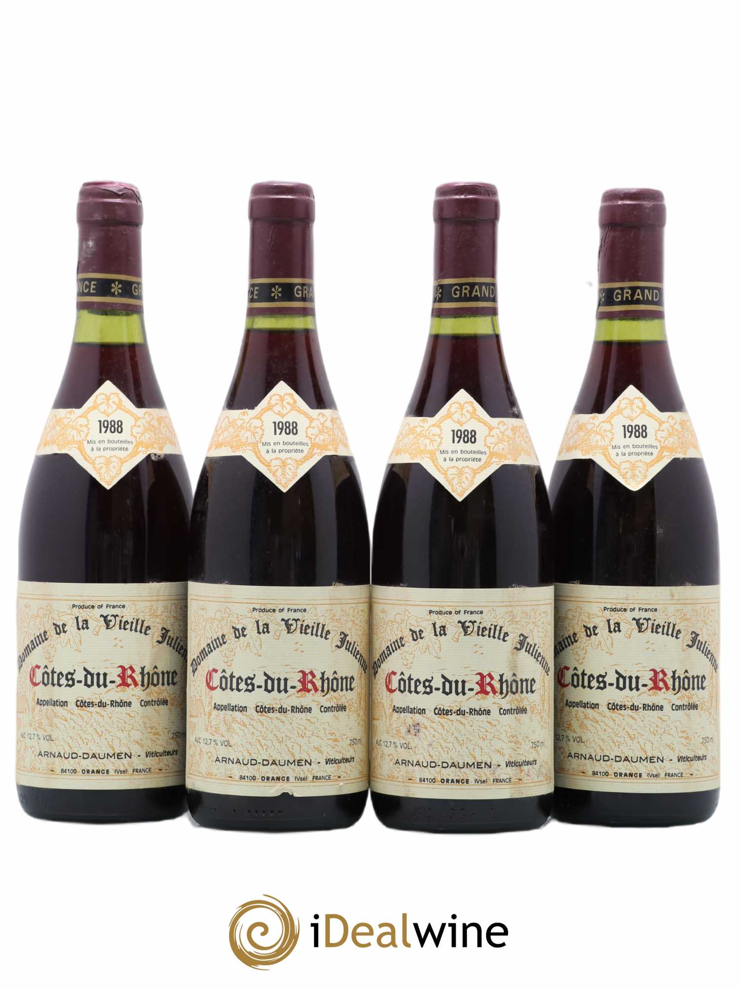 Côtes-du-Rhône Domaine De La Vieille Julienne 1988 - Posten von 4 Flaschen - 0