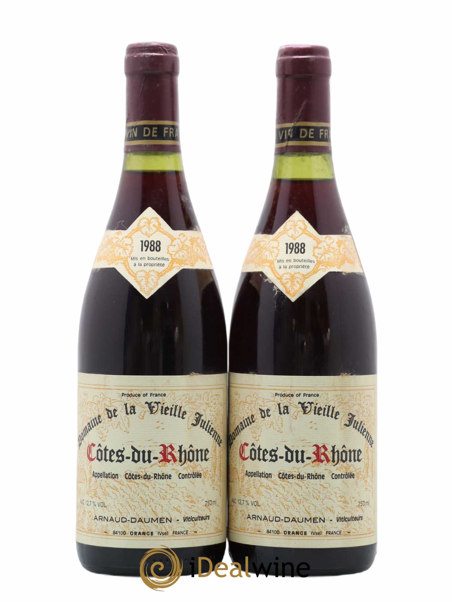 Côtes-du-Rhône Domaine De La Vieille Julienne 1988 - Posten von 2 Flaschen - 0