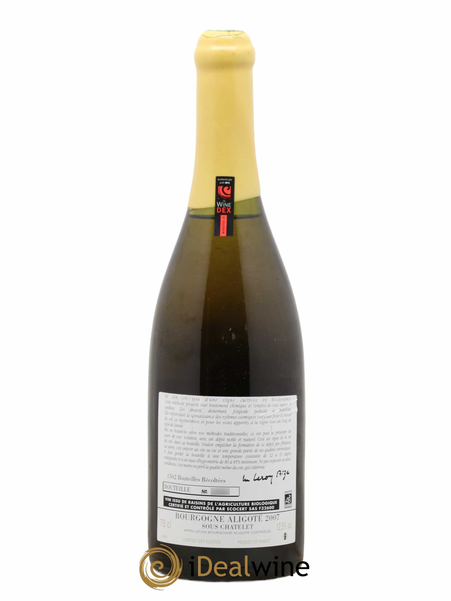 Bourgogne Aligoté Sous Chatelet d'Auvenay (Domaine) 2007 - Lot de 1 bouteille - 1