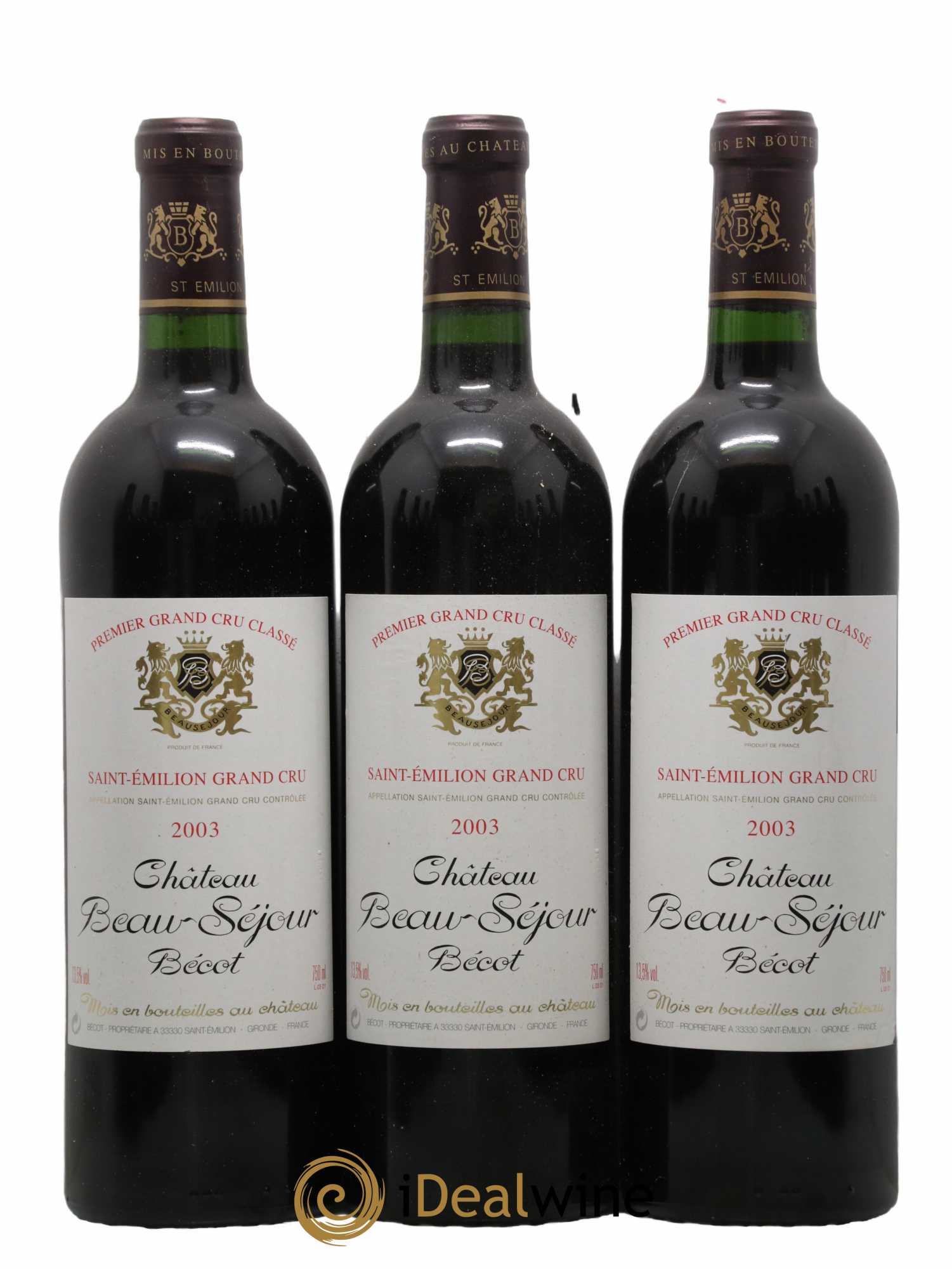 Château Beau-Séjour Bécot 1er Grand Cru Classé B 2003 - Lotto di 12 bottiglie - 1