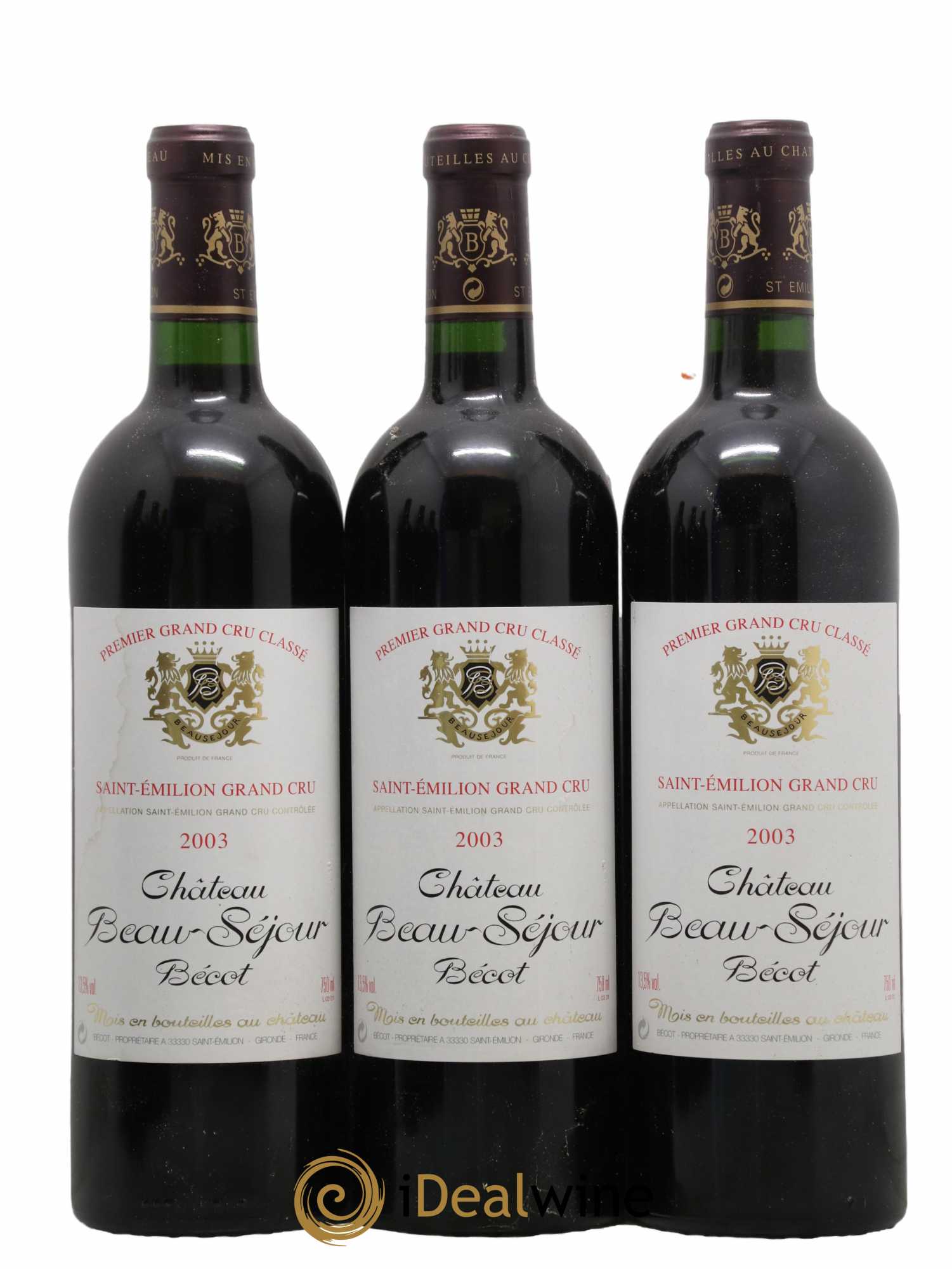 Château Beau-Séjour Bécot 1er Grand Cru Classé B 2003 - Lotto di 12 bottiglie - 3