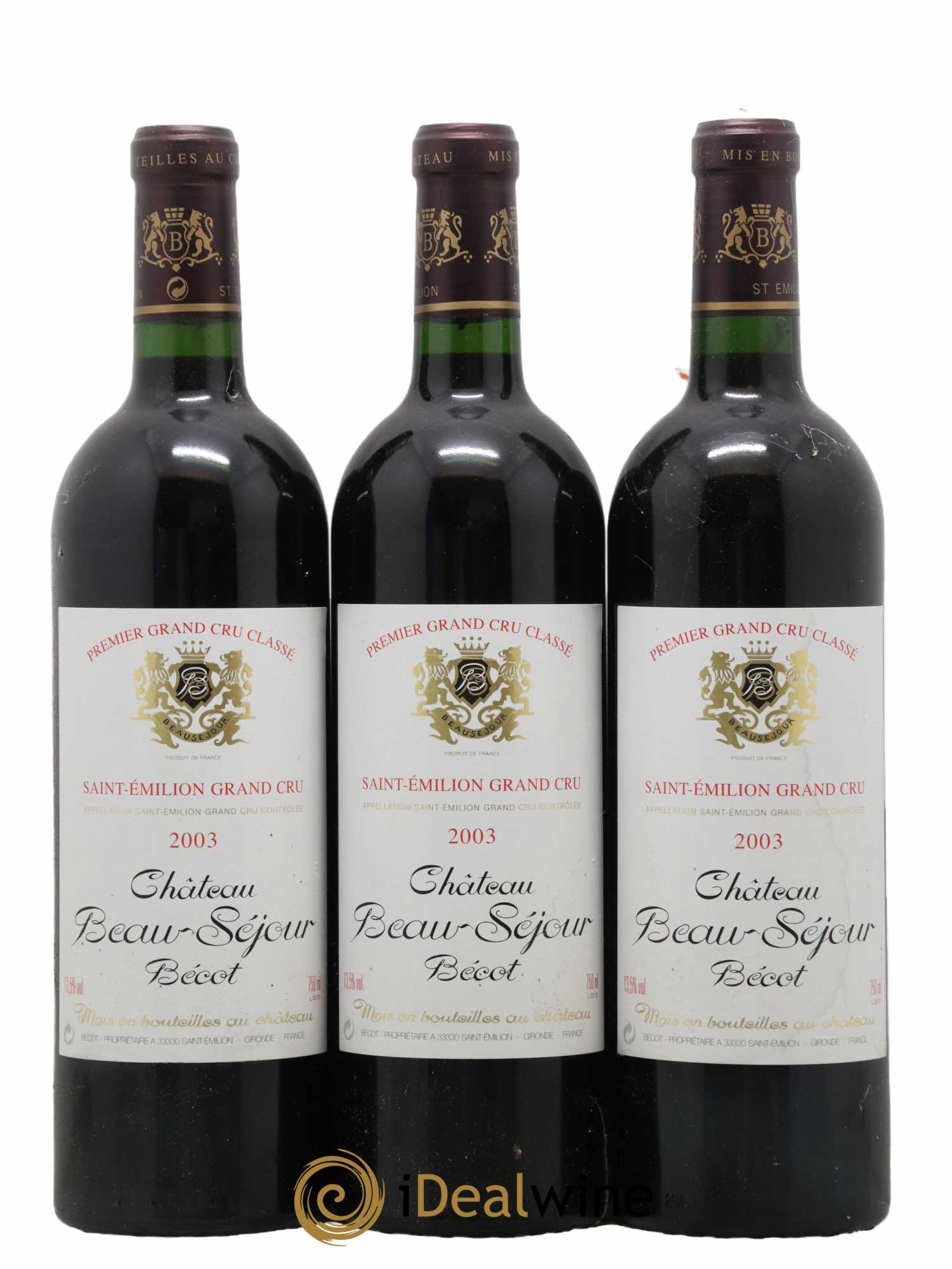 Château Beau-Séjour Bécot 1er Grand Cru Classé B 2003 - Lotto di 12 bottiglie - 4