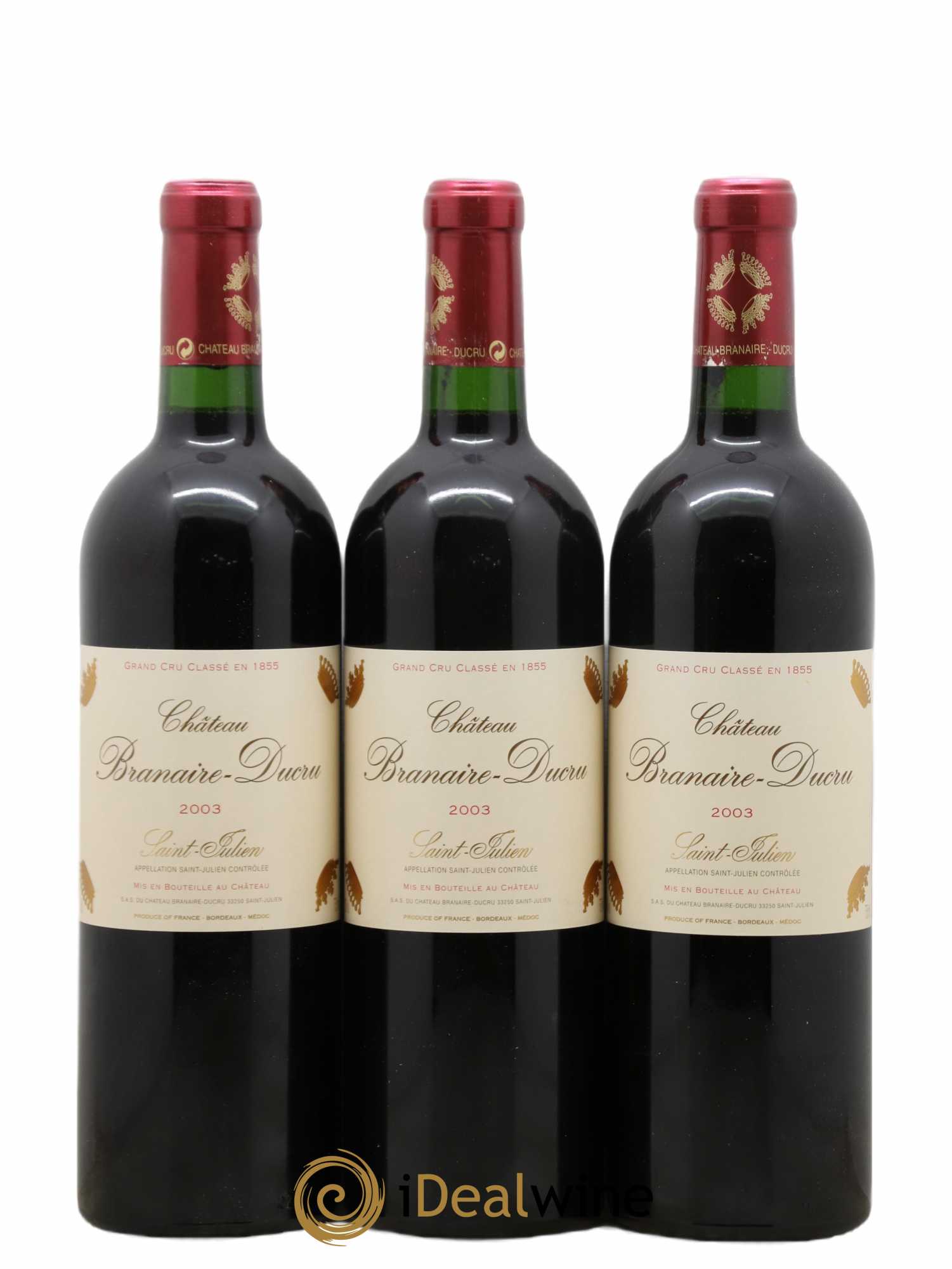Château Branaire Ducru 4ème Grand Cru Classé 2003 - Lot de 12 bouteilles - 3