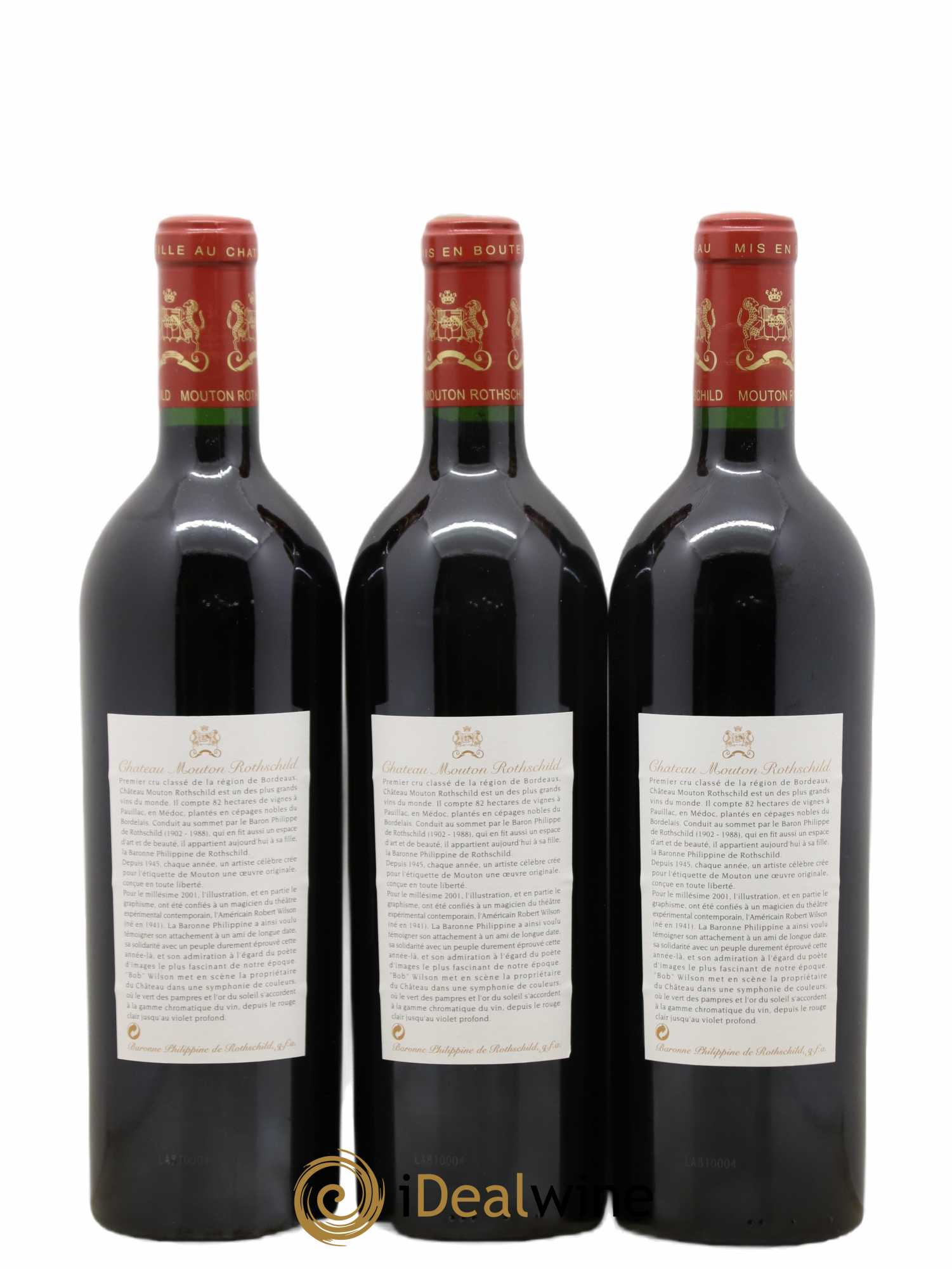Château Mouton Rothschild 1er Grand Cru Classé 2001 - Lot de 6 bouteilles - 2